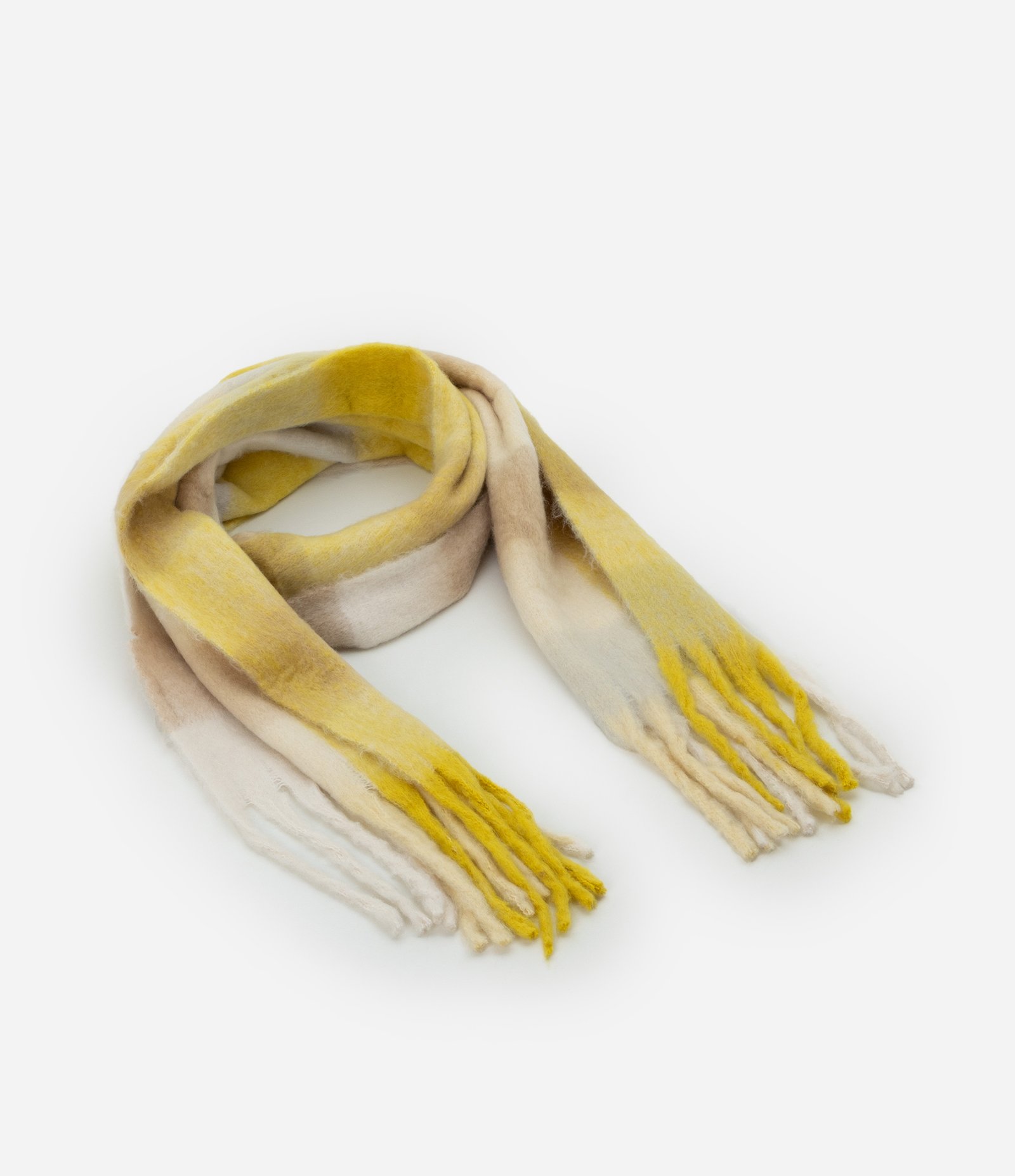 Cachecol em Tricô com Estampa Quadriculada 1