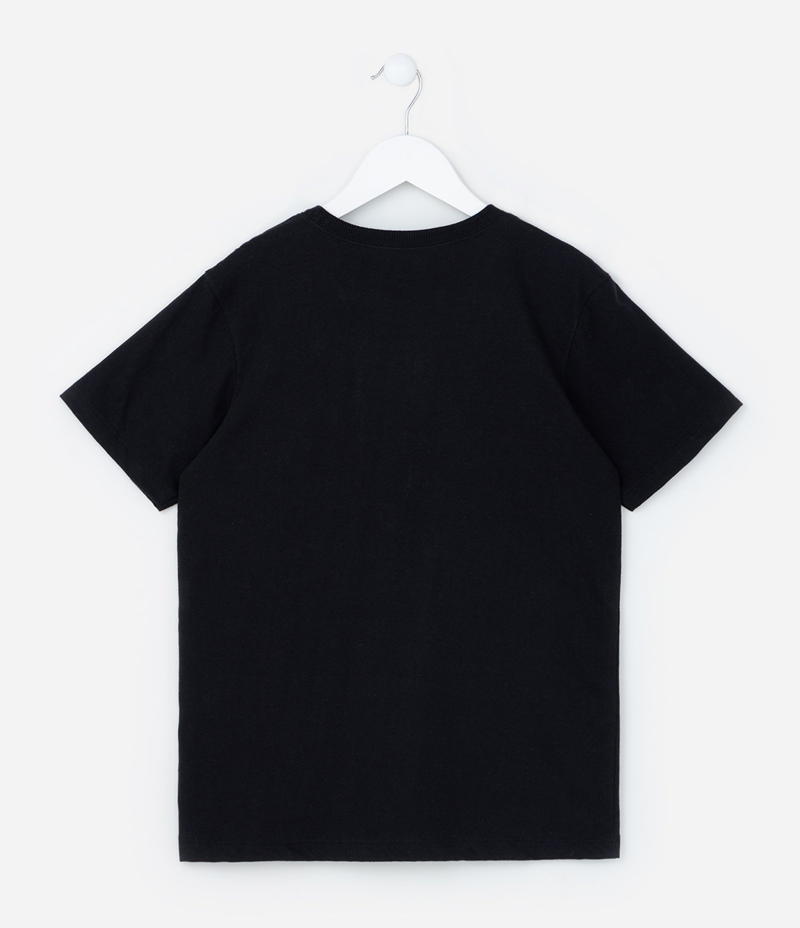 Camiseta Infantil com Listras e Etiqueta - Tam 05 a 14 Anos Preto 2