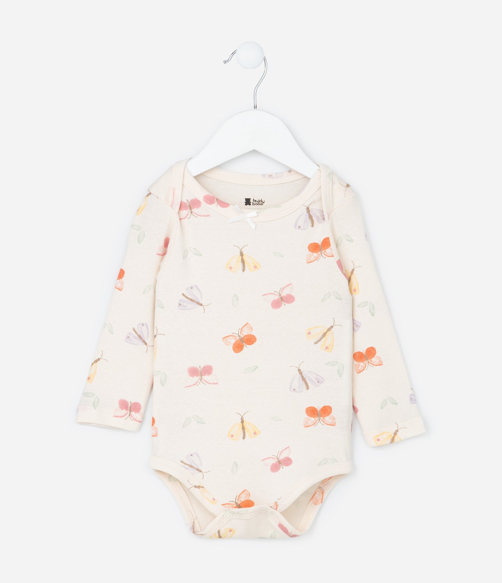 Body Infantil com Estampa de Borboletas - Tam RN a 18 meses Bege 2