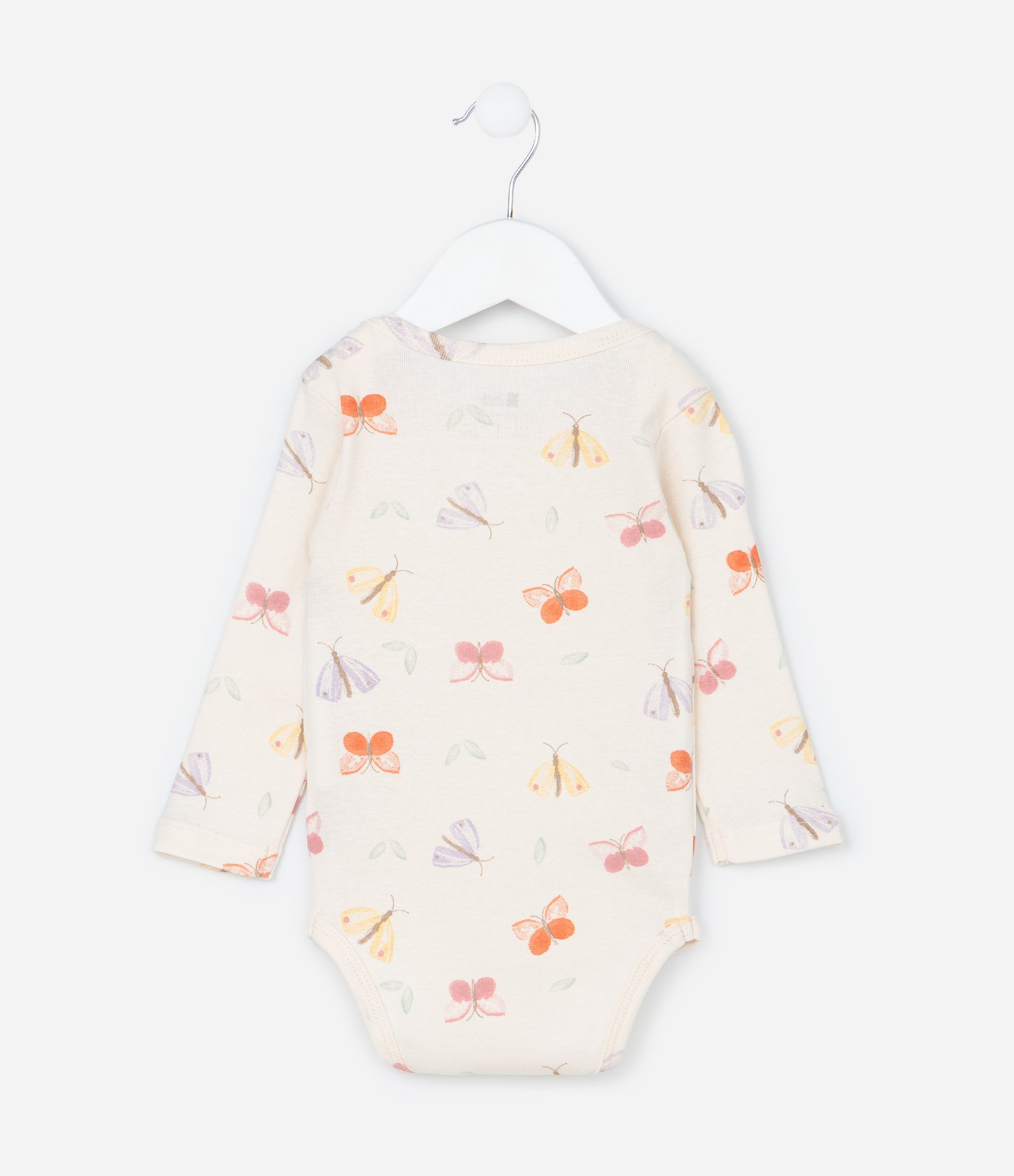Body Infantil com Estampa de Borboletas - Tam RN a 18 meses Bege 3