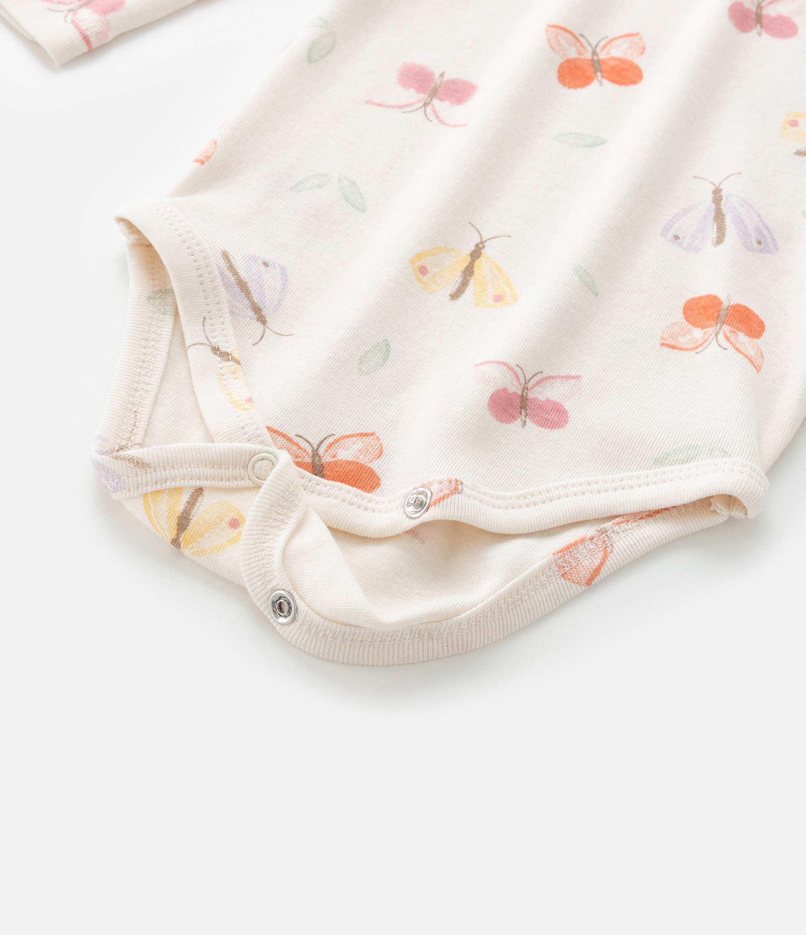 Body Infantil com Estampa de Borboletas - Tam RN a 18 meses Bege 6