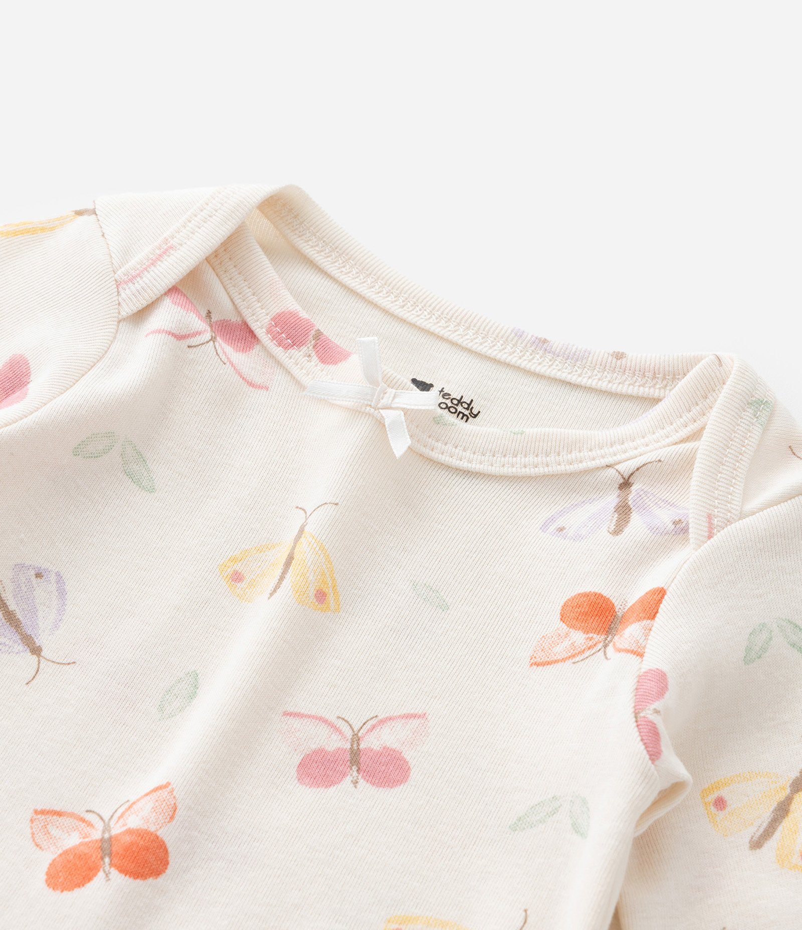 Body Infantil com Estampa de Borboletas - Tam RN a 18 meses Bege 7
