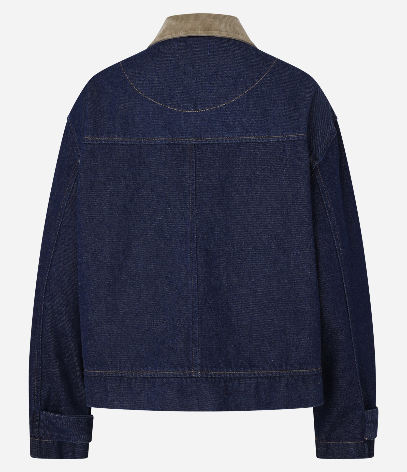 Jaqueta Trucker em Jeans com Gola Contrastante Azul 10