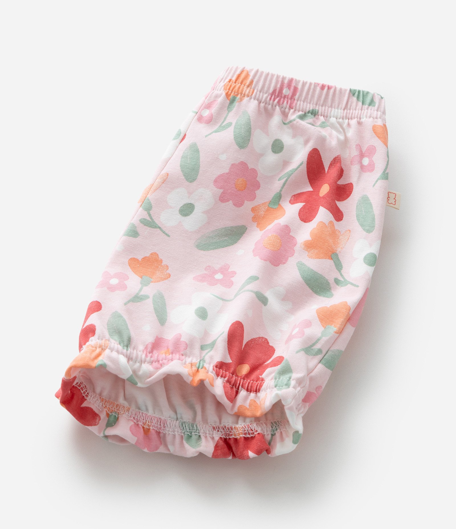 Conjunto Infantil com Estampa de Listras e Flores - Tam 0 a 18 Meses Multicores 10