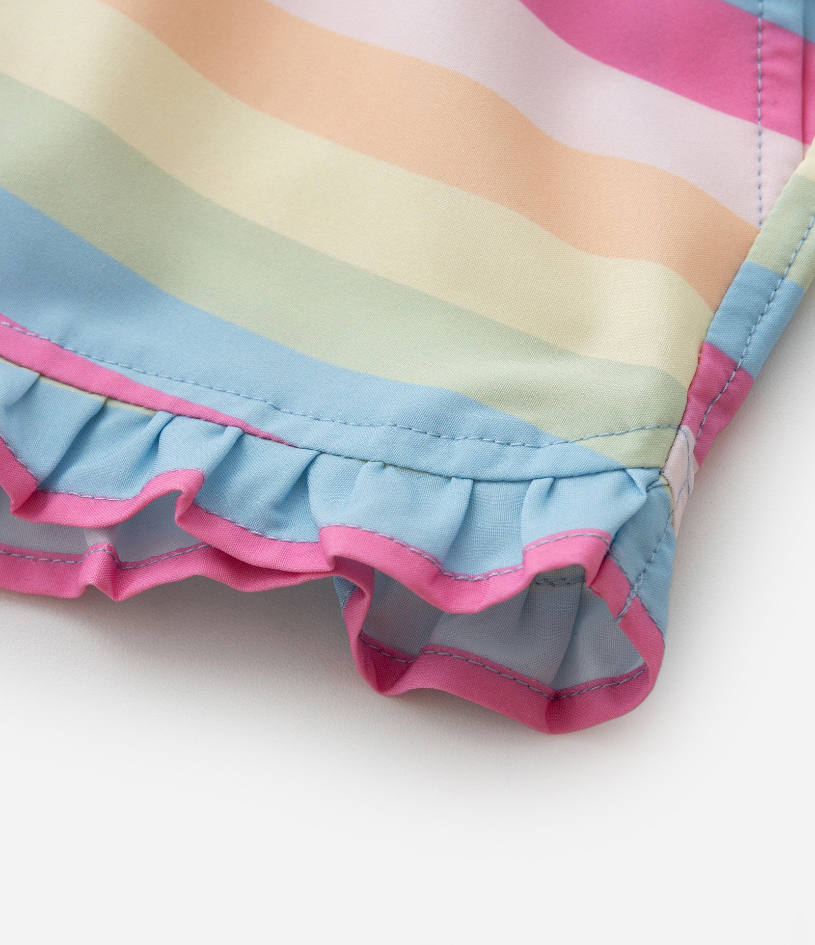 Short Infantil com Babadinho e Estampa Listrada - Tam 1 a 6 Anos Multicores 3