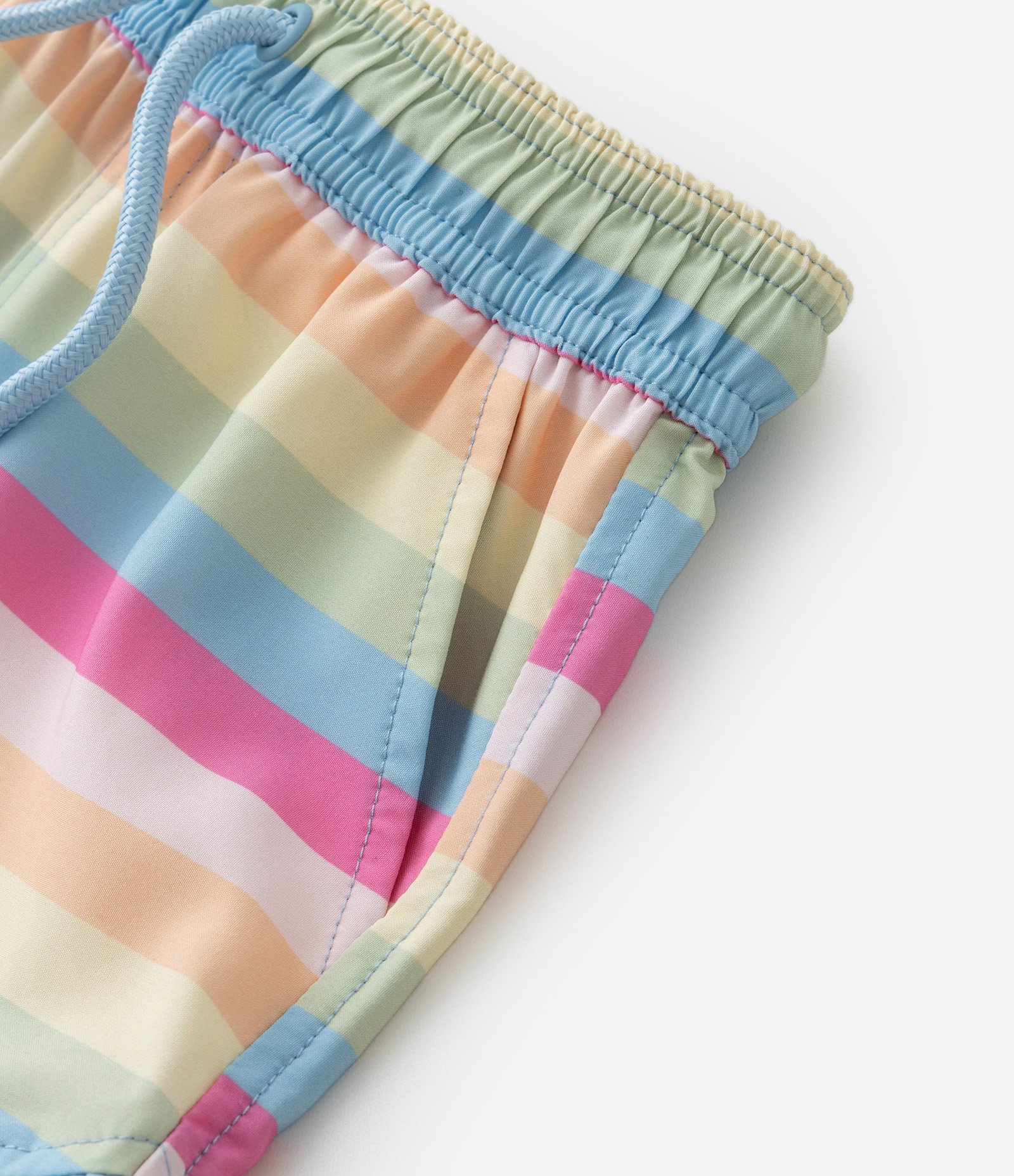 Short Infantil com Babadinho e Estampa Listrada - Tam 1 a 6 Anos Multicores 4