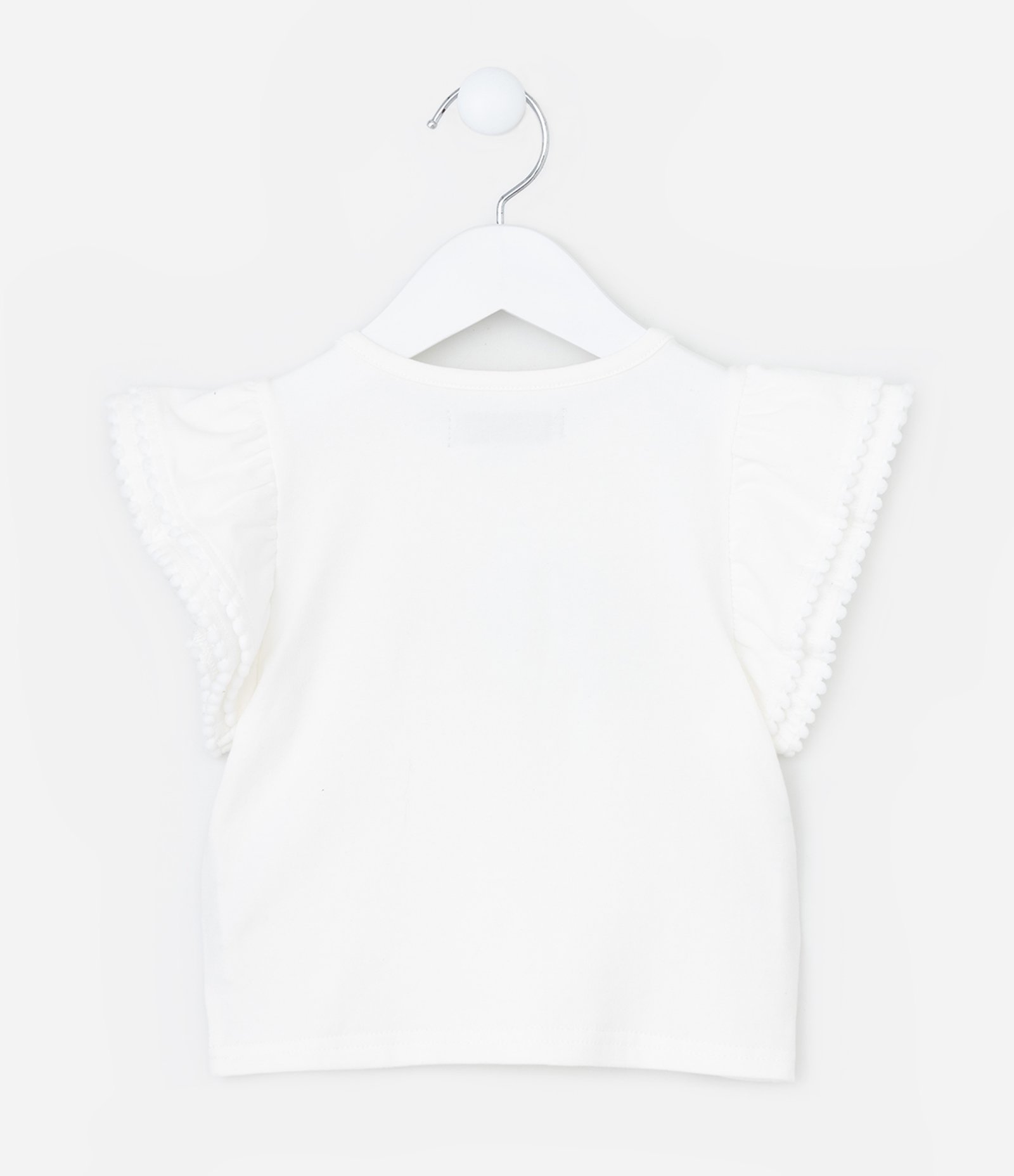 Blusa Infantil com Bordado Efeito Crochê - Tam 1 a 6 Anos Branco 3