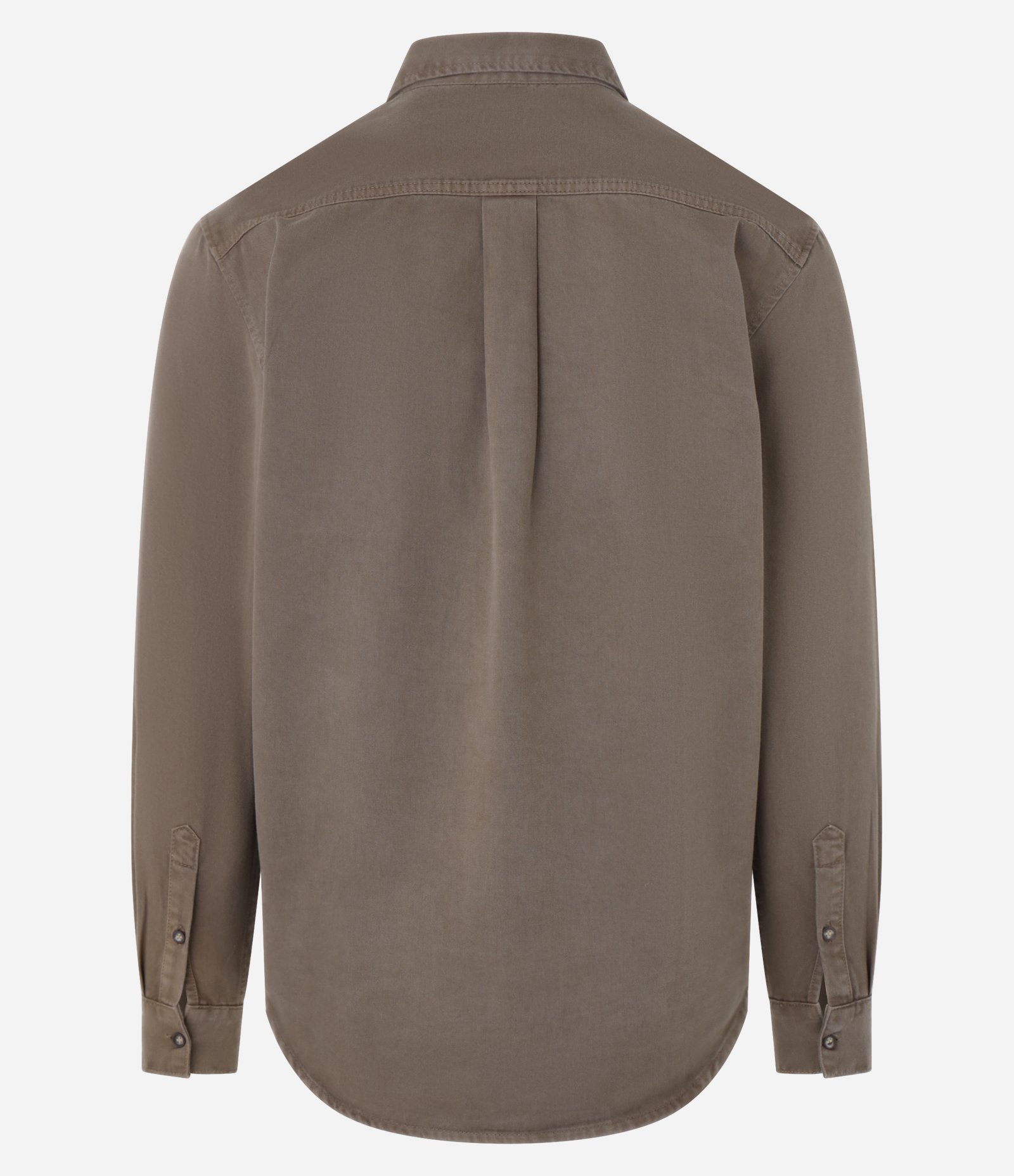 Camisa Comfort em Algodão com Bolsos Lapela e Abotoamento Marrom 2