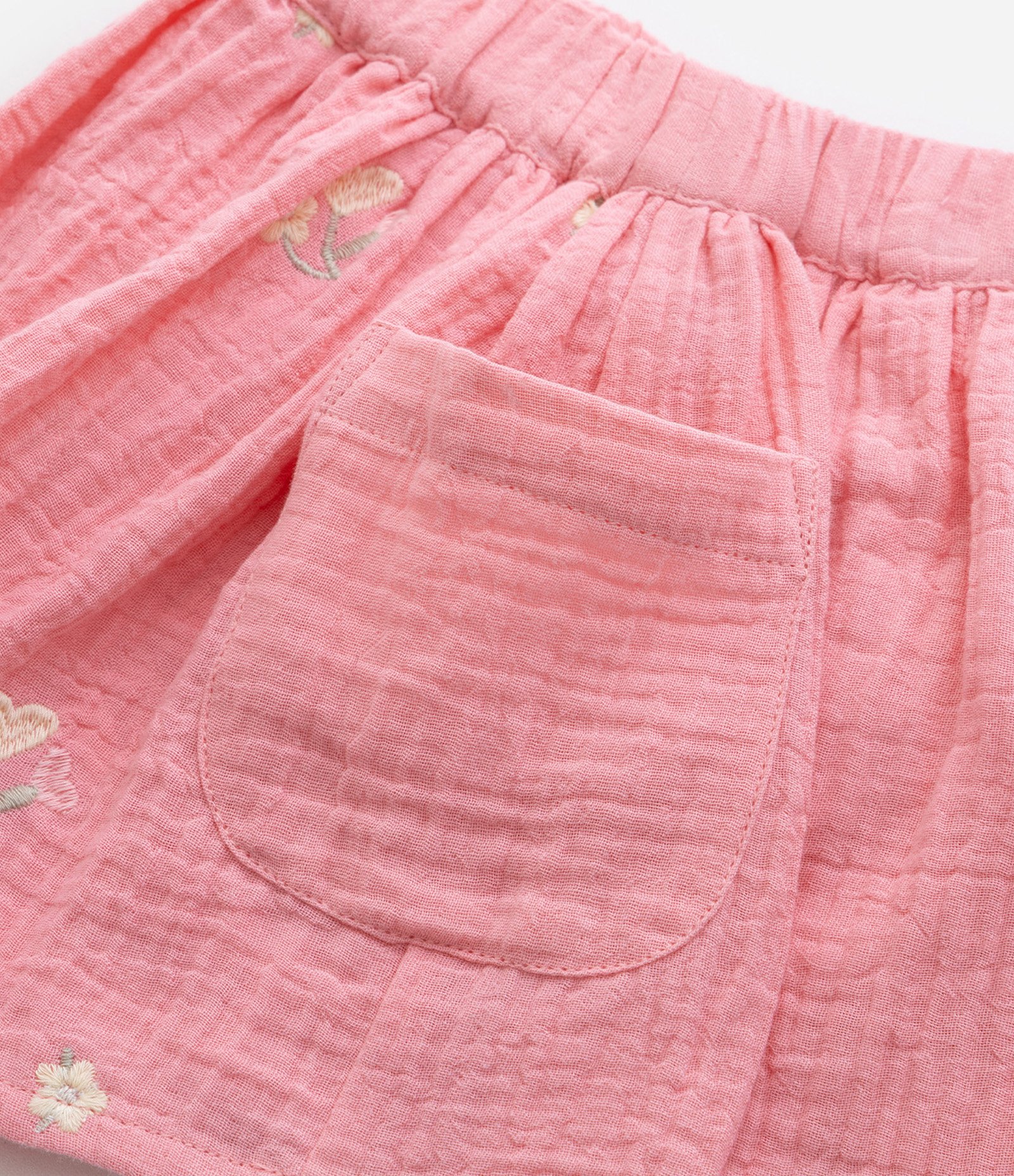 Conjunto Infantil Texturizado com Bordado Florzinhas - Tam 1 a 6 Anos Rosa 8