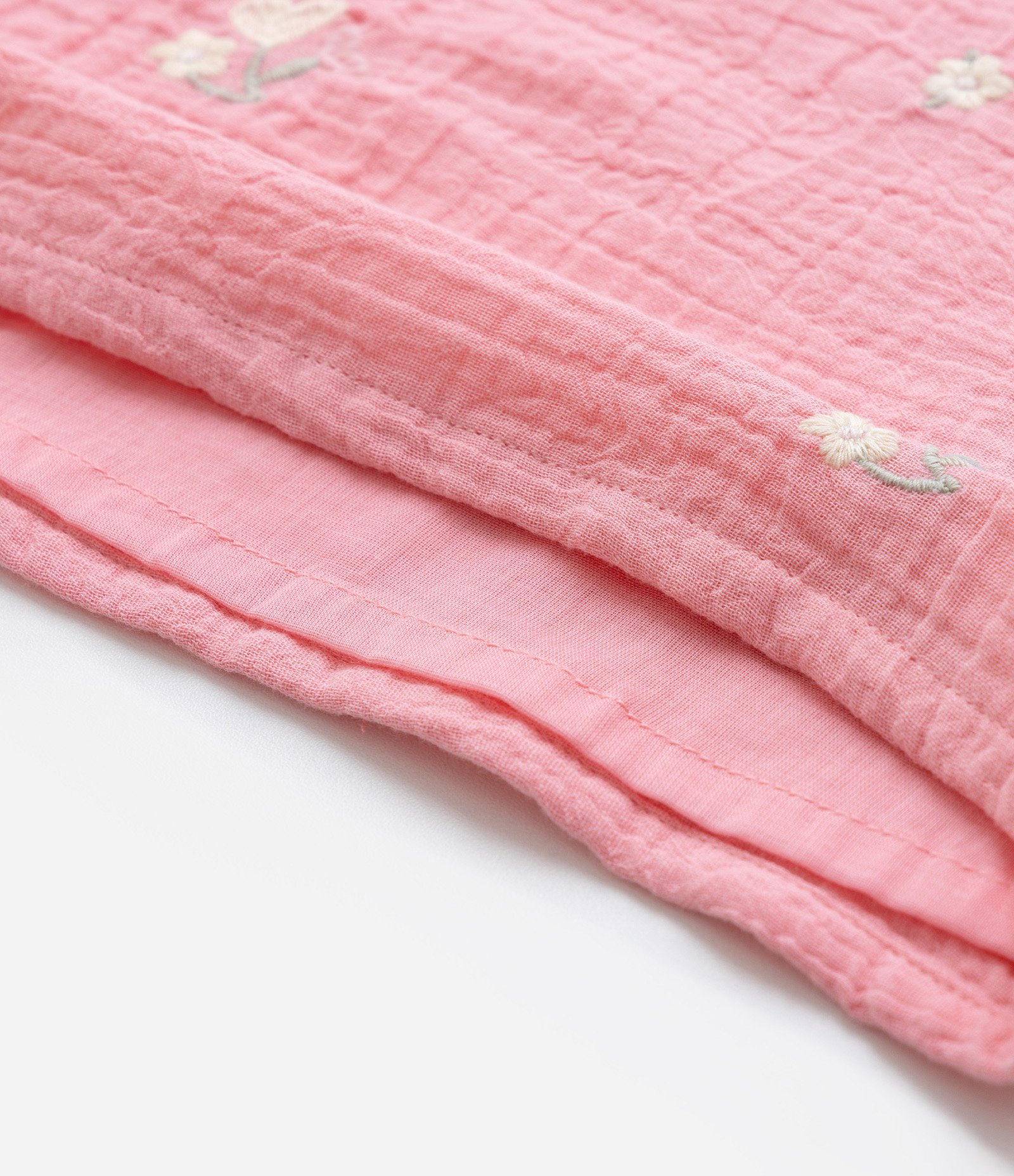 Conjunto Infantil Texturizado com Bordado Florzinhas - Tam 1 a 6 Anos Rosa 10