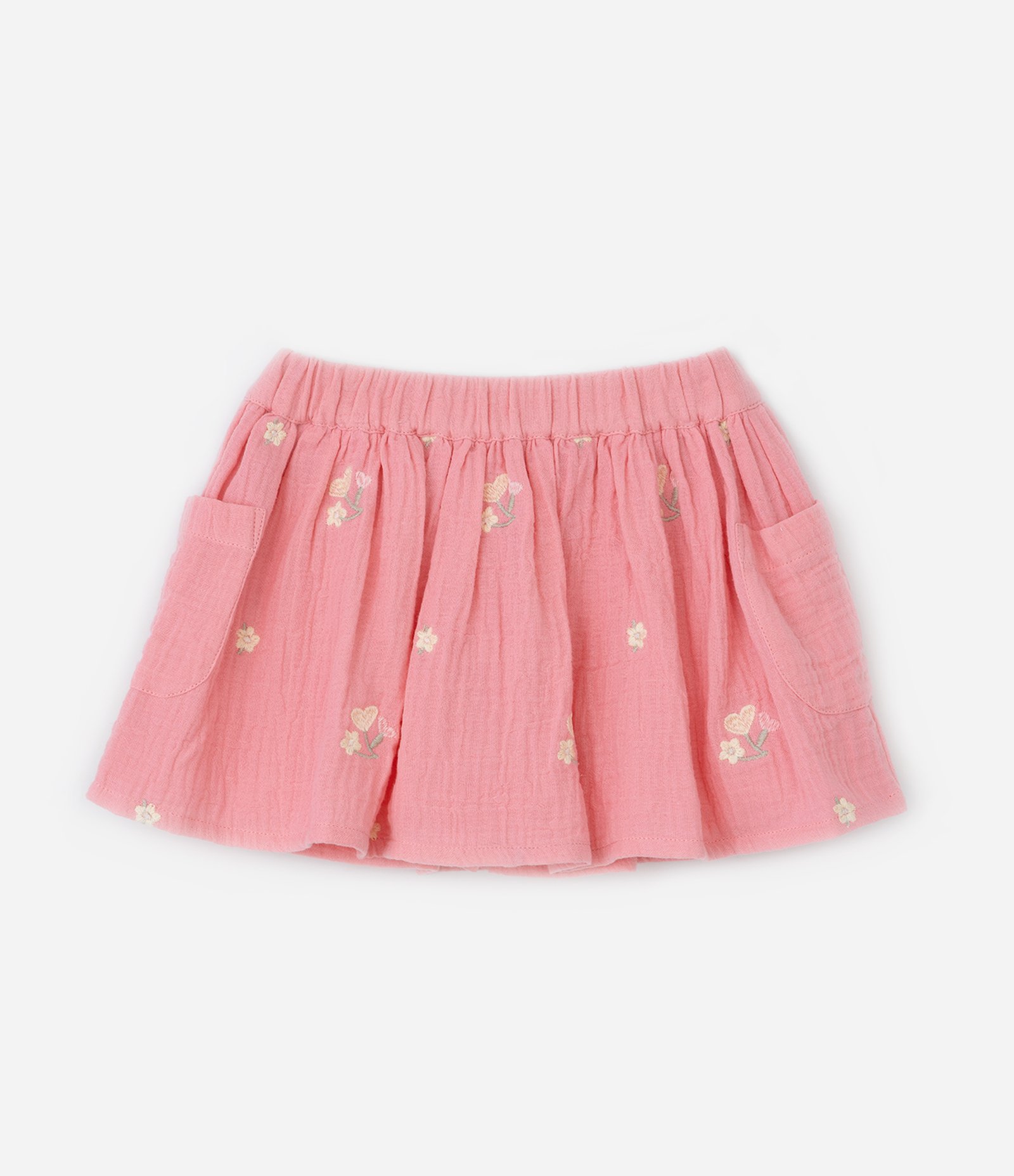 Conjunto Infantil Texturizado com Bordado Florzinhas - Tam 1 a 6 Anos Rosa 5