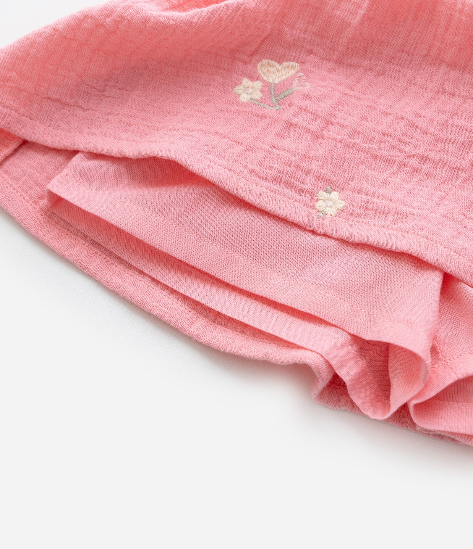 Conjunto Infantil Texturizado com Bordado Florzinhas - Tam 1 a 6 Anos Rosa 7