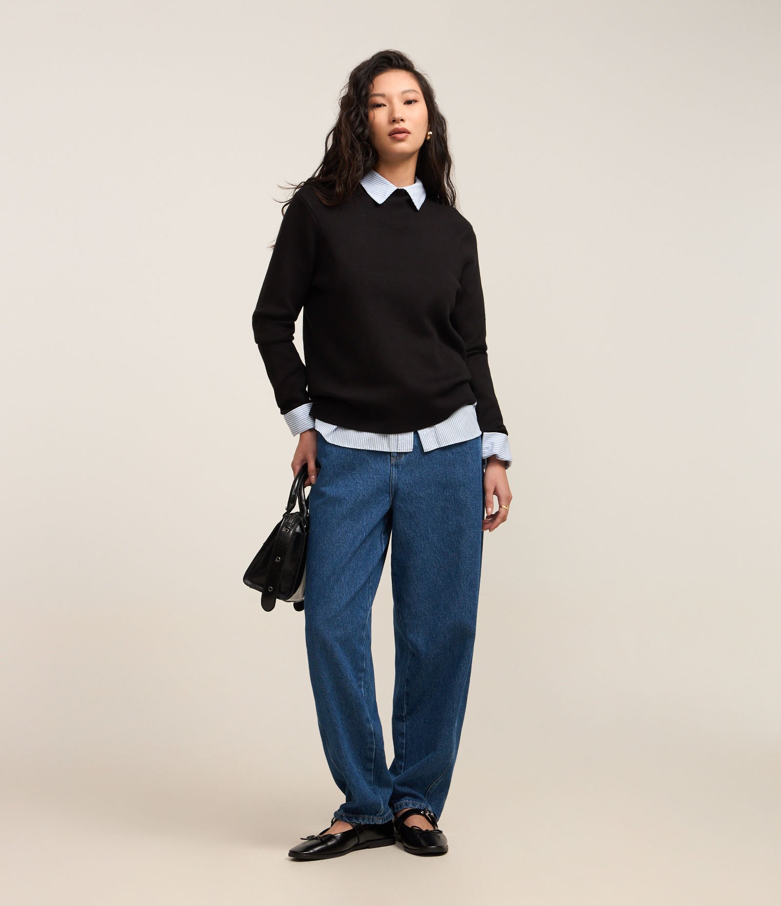 Blusa em Tricô com Golinha Alta Preto 5