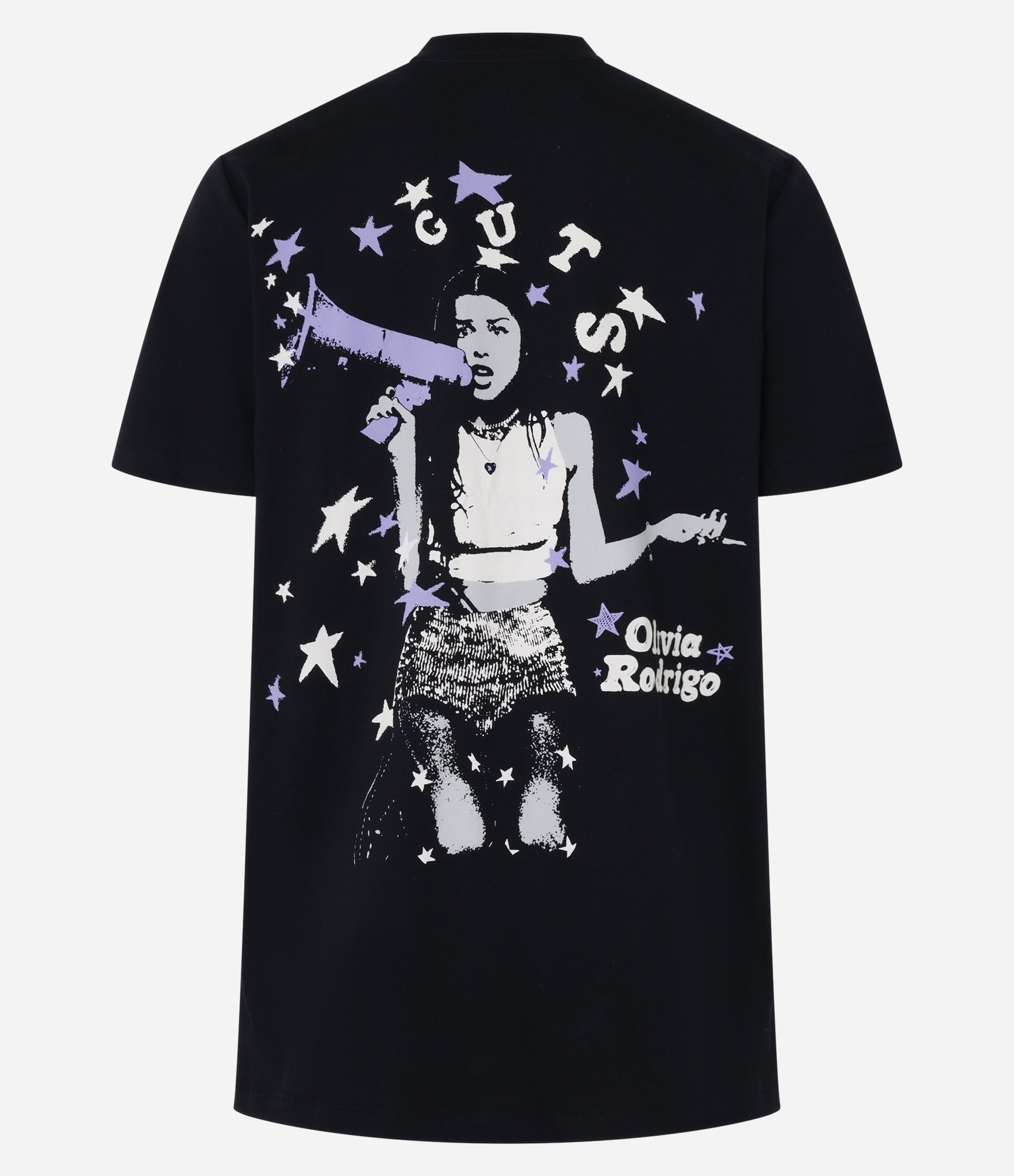 Camiseta Alongada em Algodão com Estampa Olivia Rodrigo Preto 6