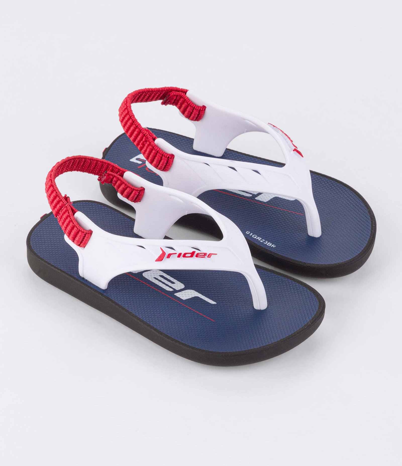 Chinelo Infantil com Elástico Rider - Tam17 ao 25 Azul/Branco 3