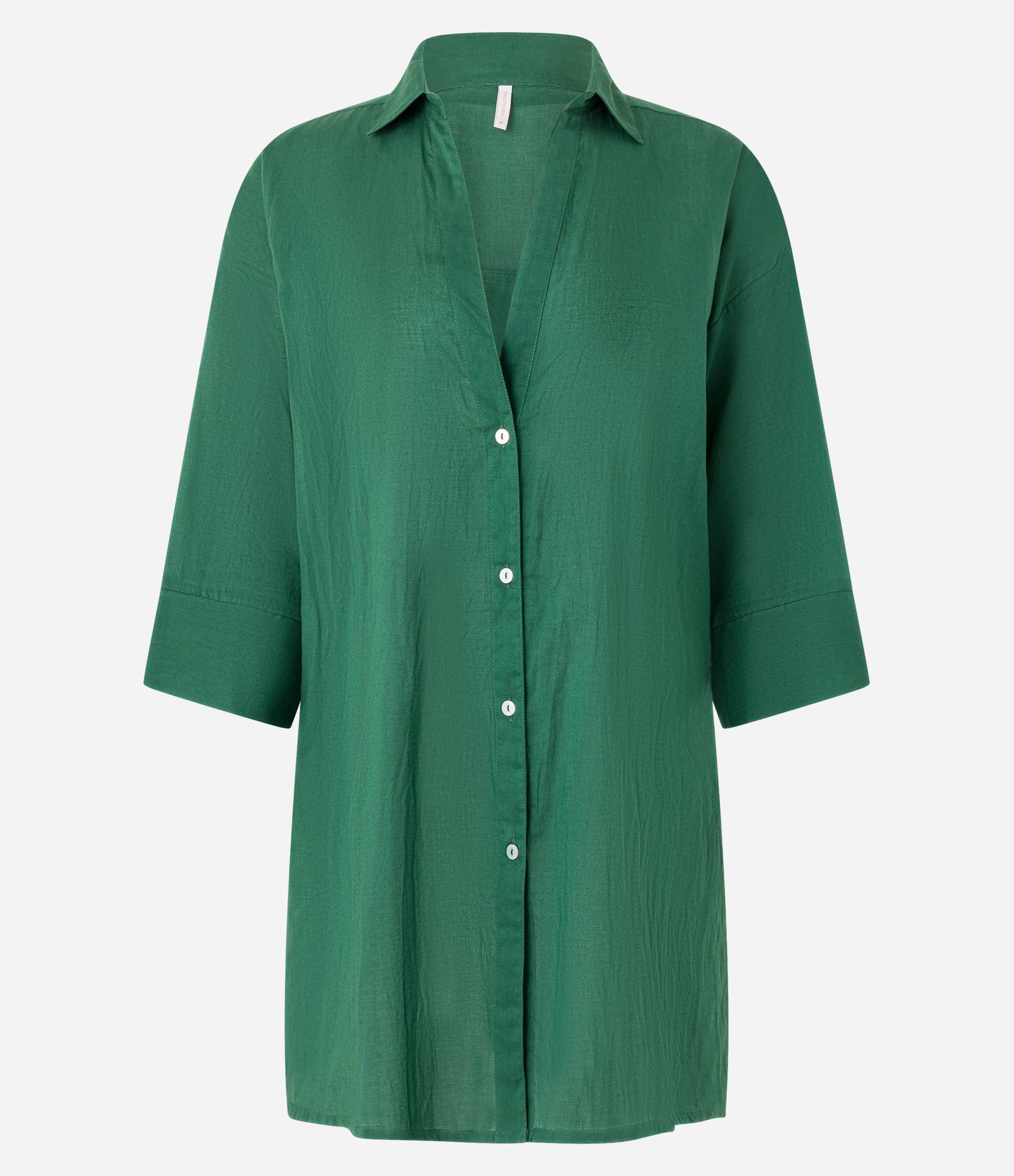 Saída de Praia Camisa em Voal com Mangas 3/4 Verde 5