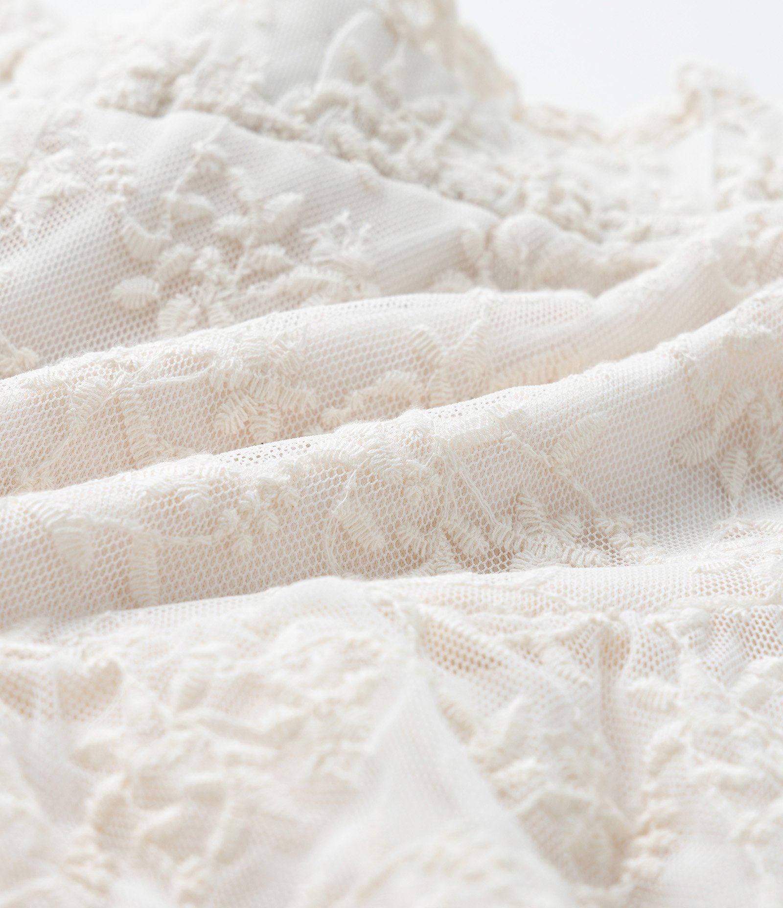 Short Infantil em Tule Bordado - Tam 5 a 14 Anos Bege 4