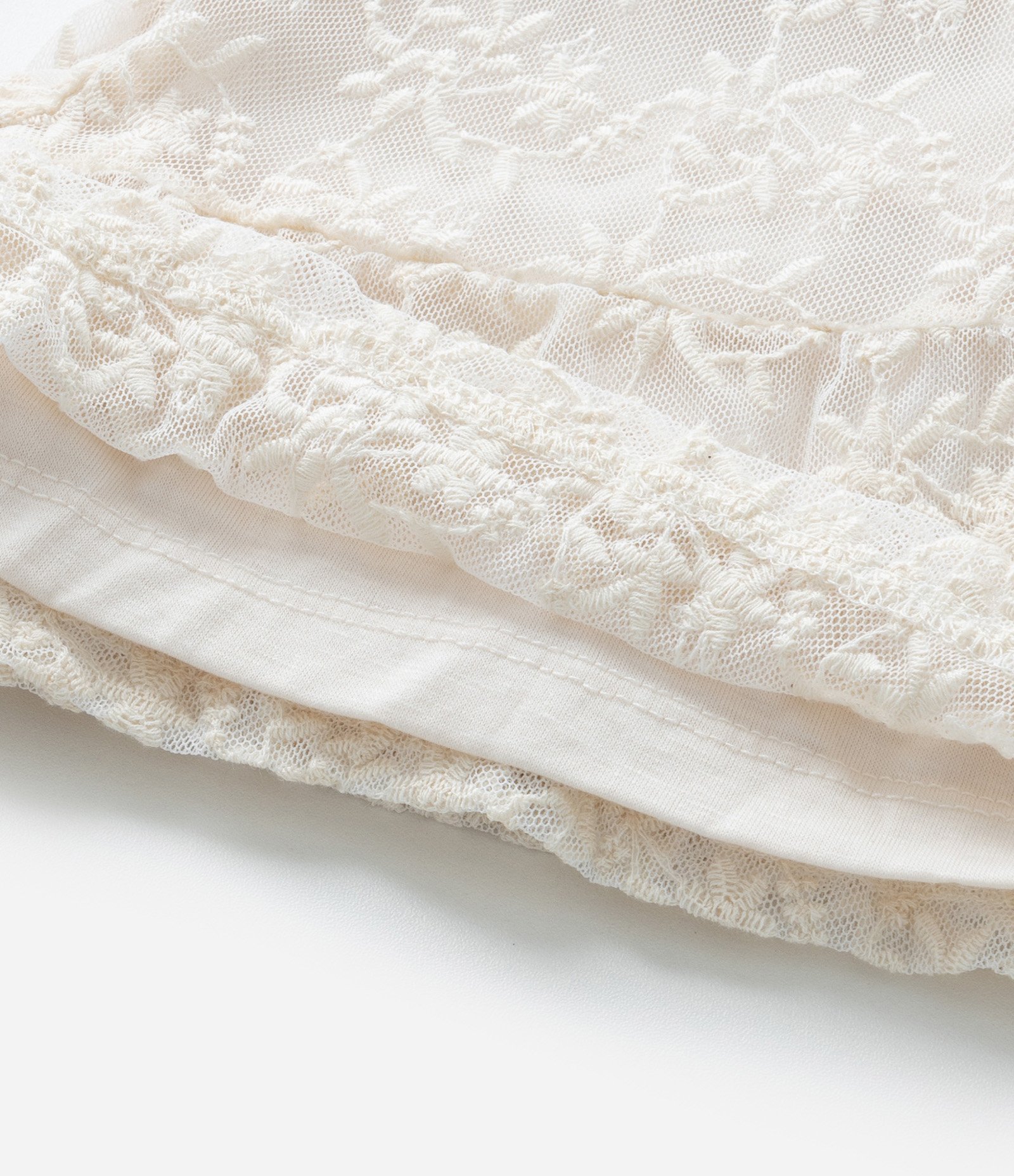 Short Infantil em Tule Bordado - Tam 5 a 14 Anos Bege 5