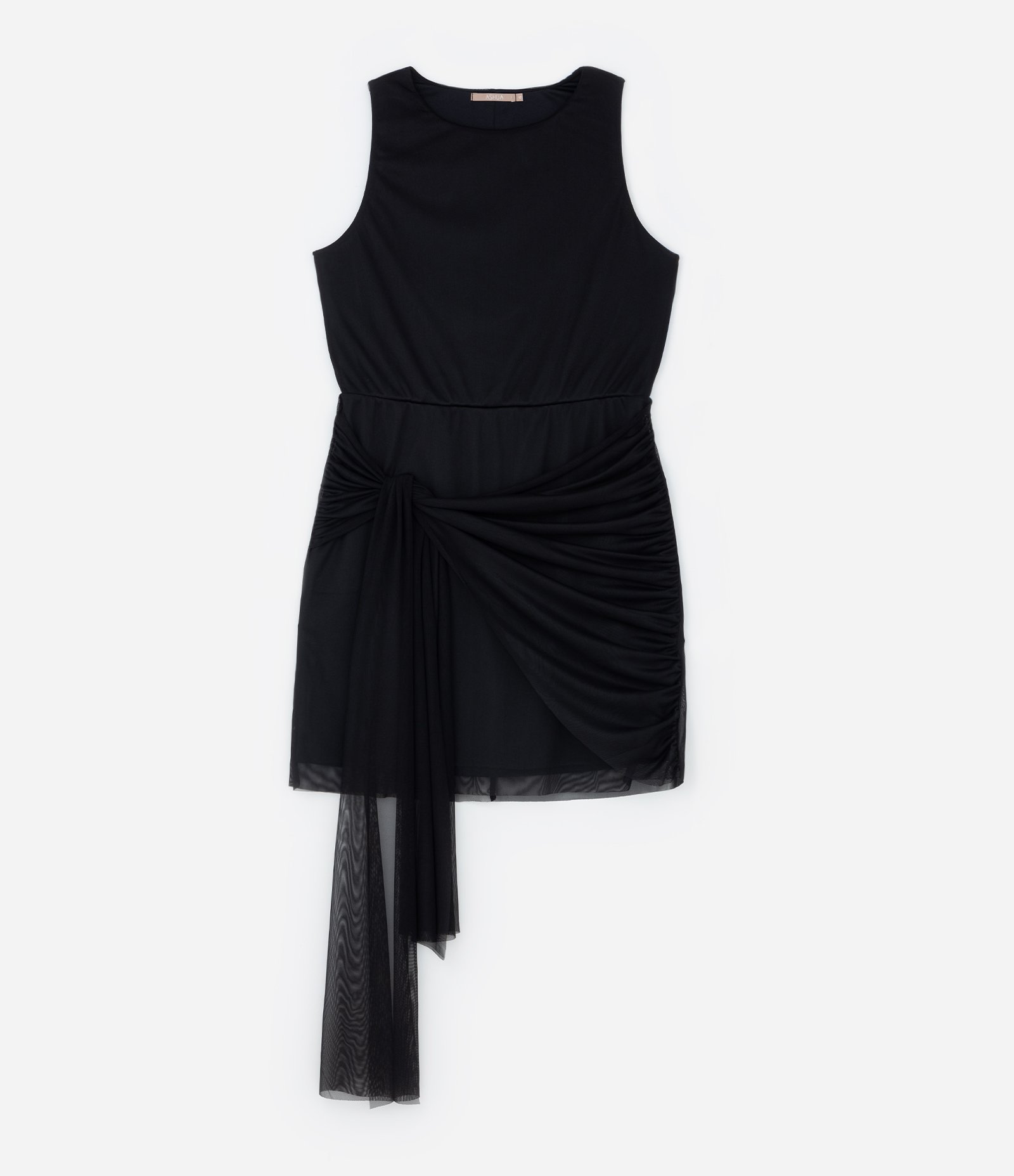 Vestido Body em Tule com Amarração Curve & Plus Size Preto 5