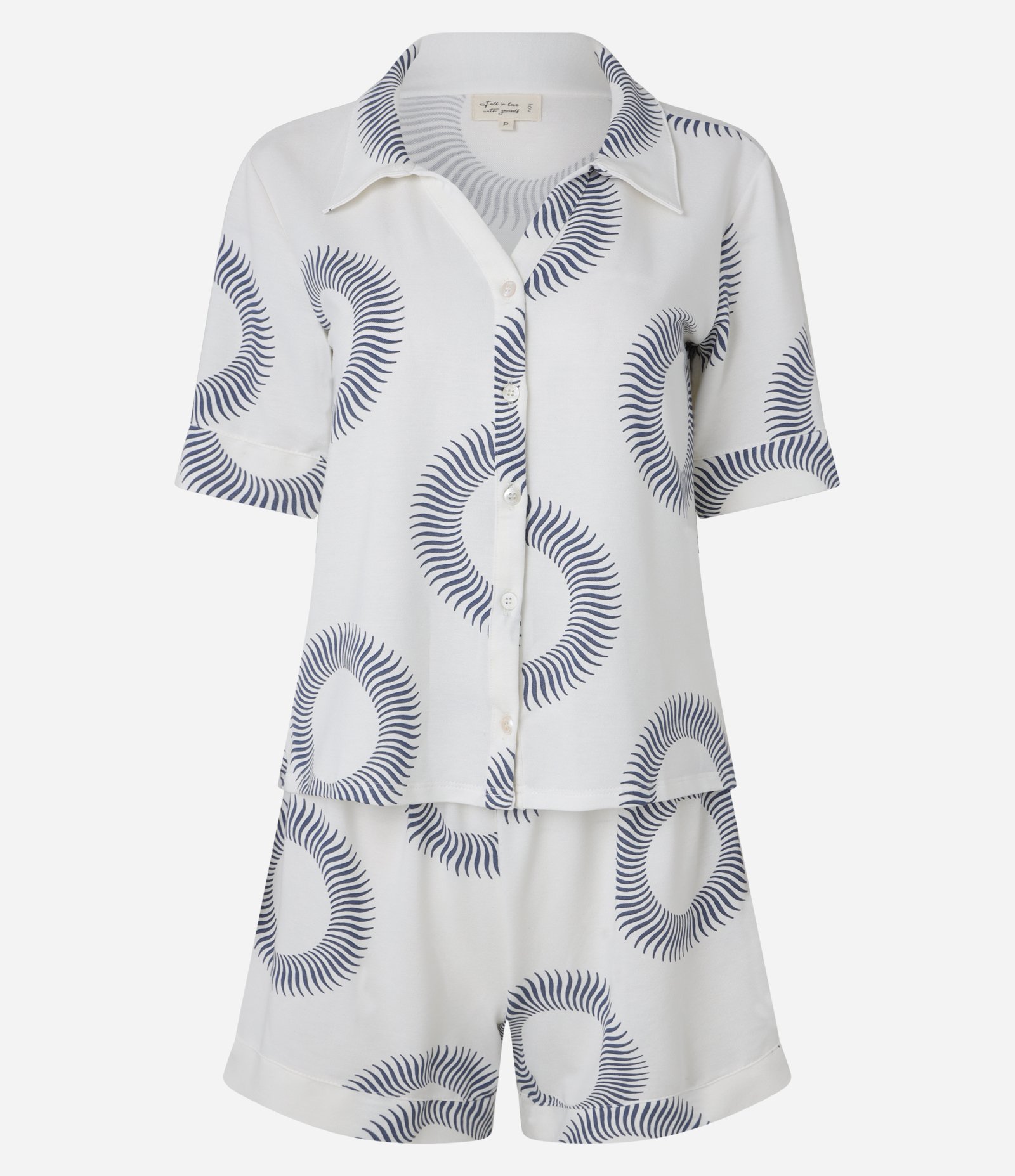 Pijama Short Doll em Viscolycra com Estampa Sol Branco 5