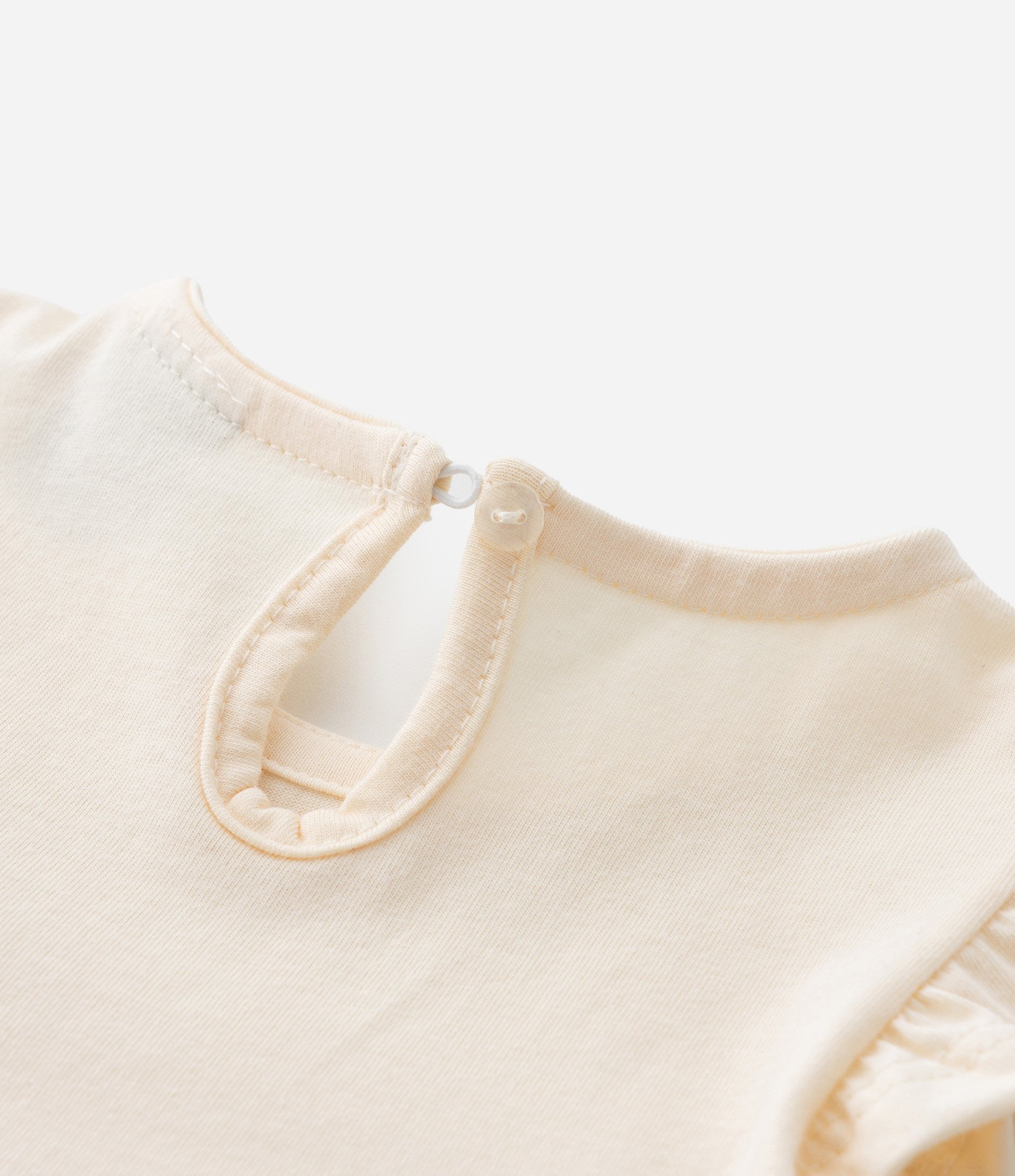 Vestido Infantil com Babados Maria e Lacinho - Tam 0 a 18 meses Bege/Rosa/Amarelo 4