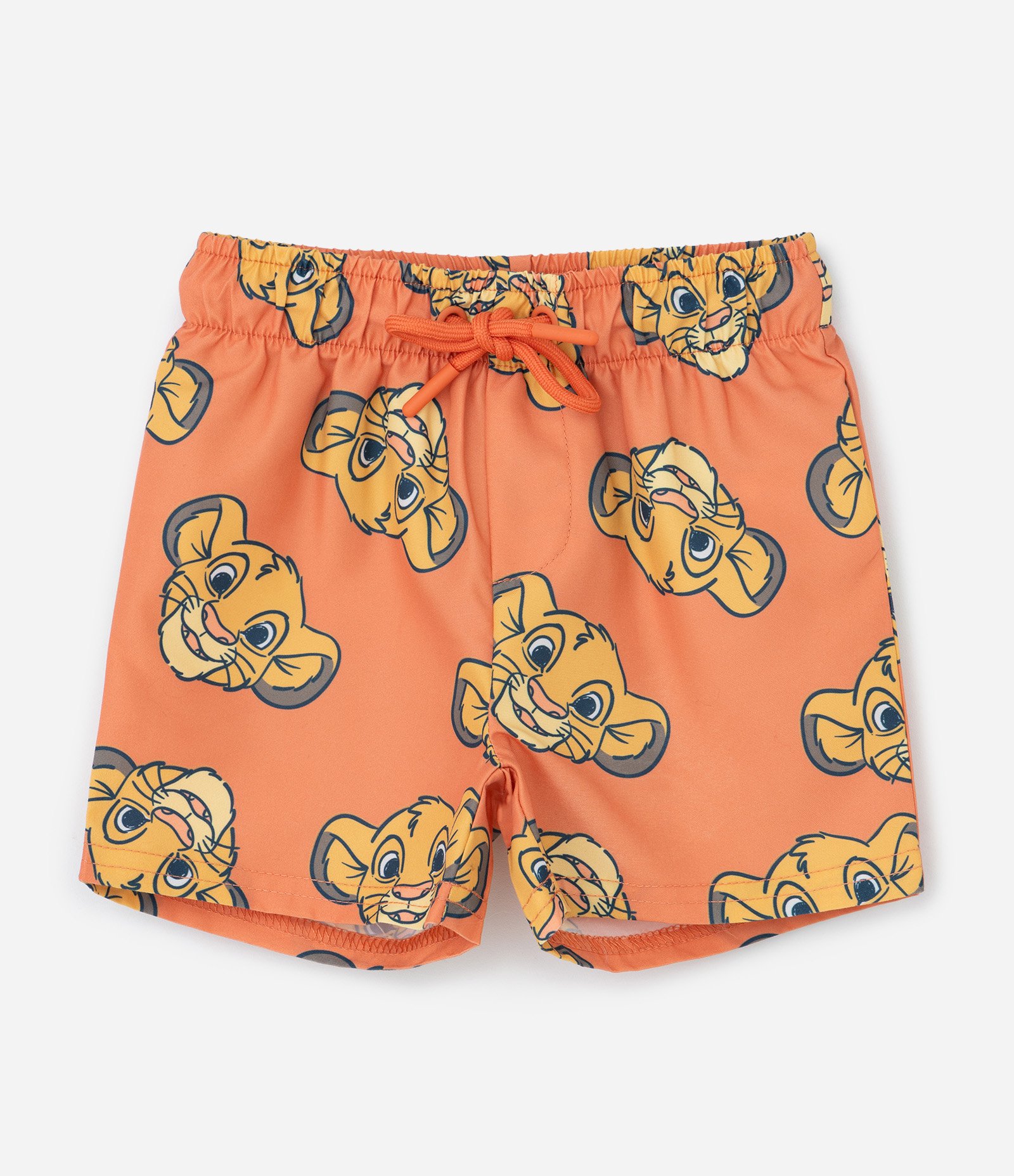 Conjunto em Microfibra com Estampa Rei Leão - Tam 3 a 18 Meses Branco/Laranja 5