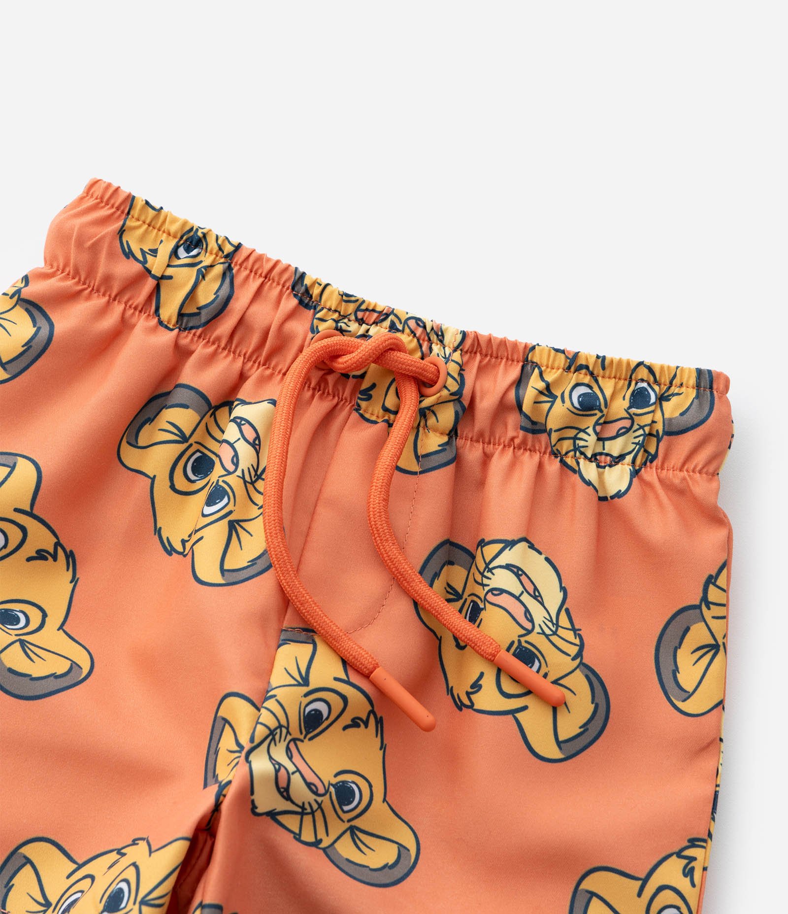 Conjunto em Microfibra com Estampa Rei Leão - Tam 3 a 18 Meses Branco/Laranja 7