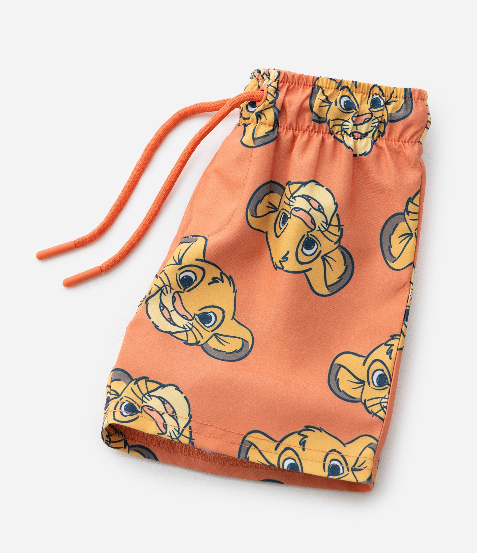 Conjunto em Microfibra com Estampa Rei Leão - Tam 3 a 18 Meses Branco/Laranja 8