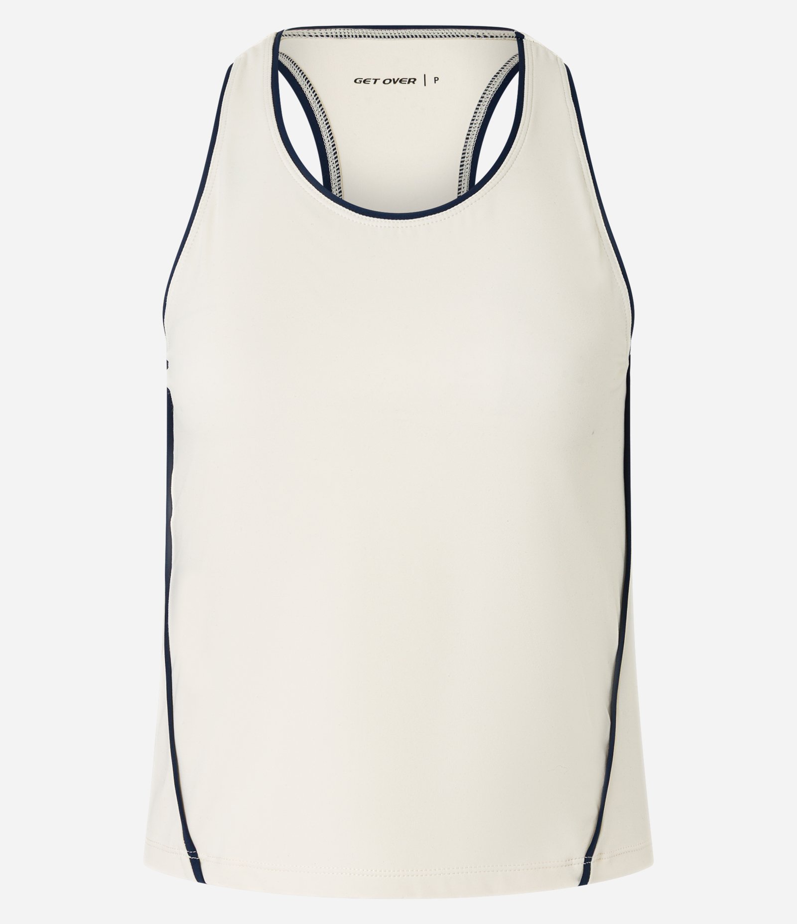 Regata Esportiva em Microfibra com Gola Halter e Vieses Contrastantes Off White 6