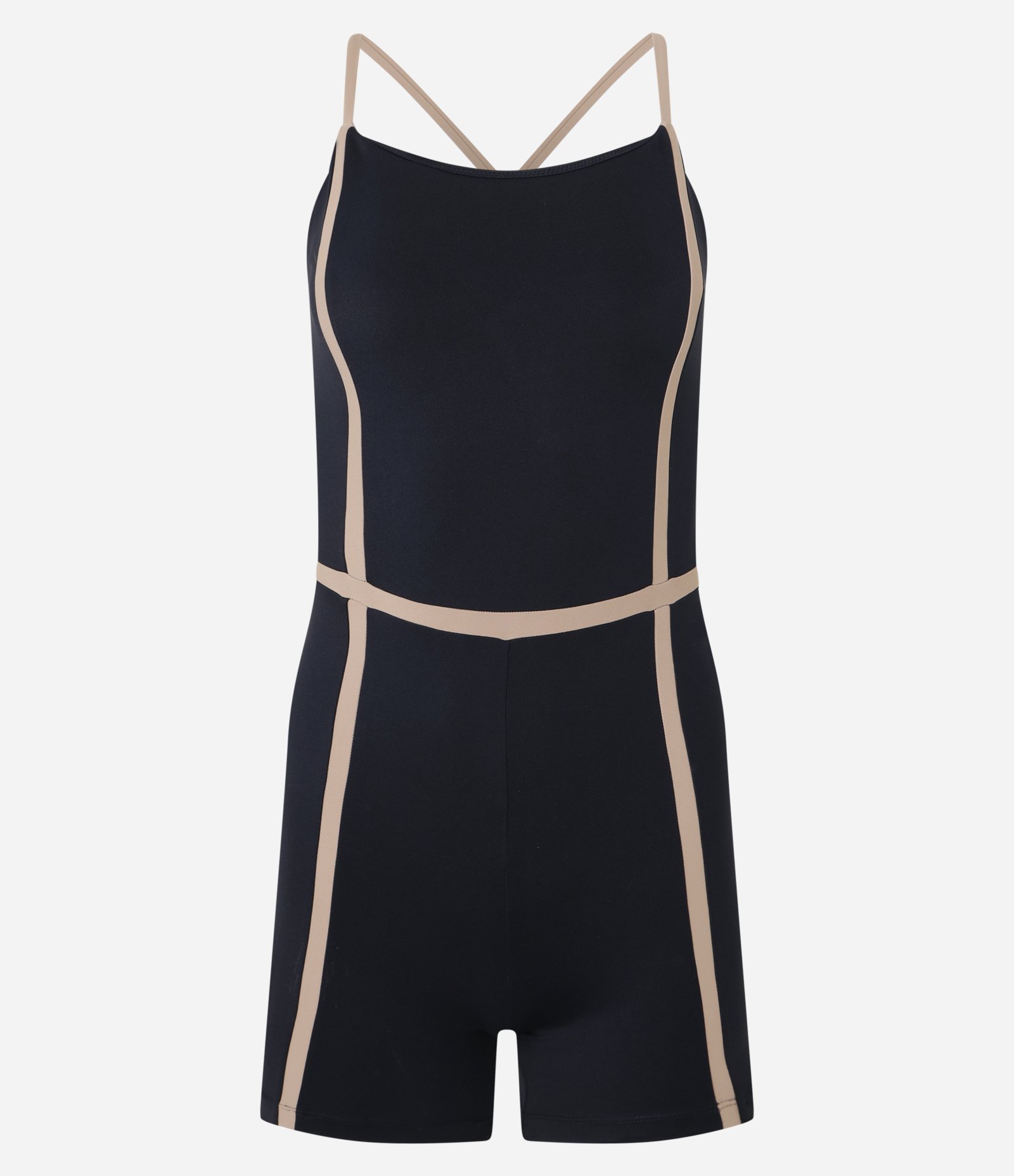 Macaquinho Esportivo em Microfibra com Linhas Contrastantes Preto 7