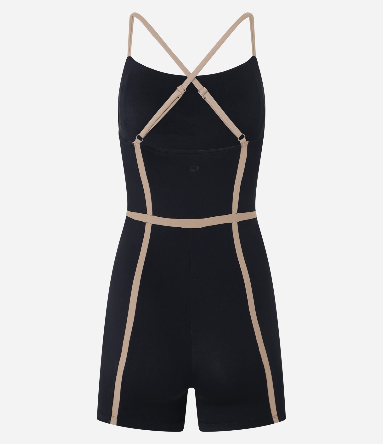 Macaquinho Esportivo em Microfibra com Linhas Contrastantes Preto 8