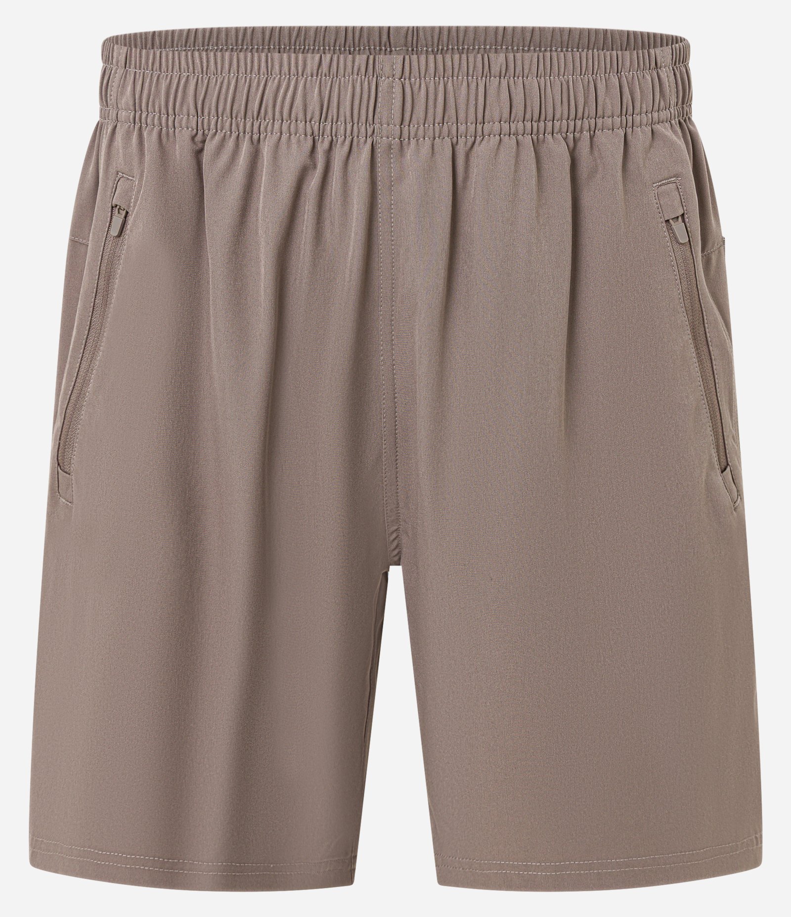 Bermuda Esportiva com Laser Cut e Bolsos com Zíper Marrom Acinzentado 7