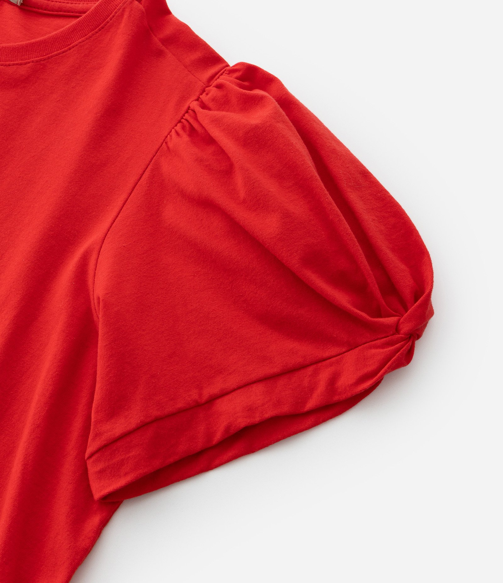 Blusa com Gola Redonda e Manga Bufante Curve & Plus Size Vermelho 6