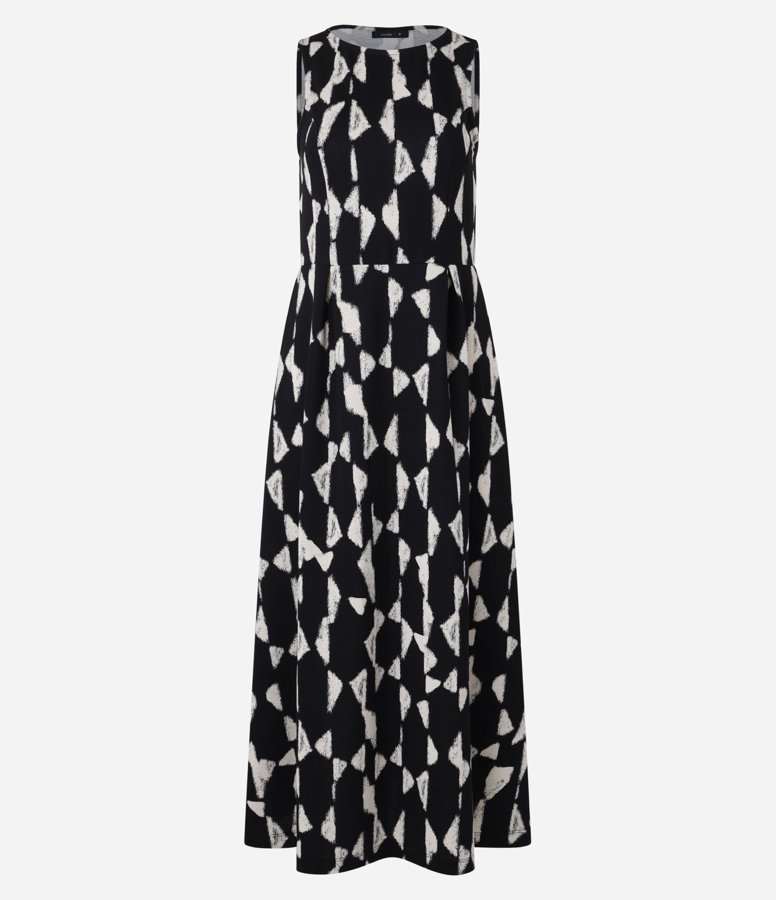 Vestido Midi em Malha de Piquet com Estampa Abstrata Preto/ Branco 6