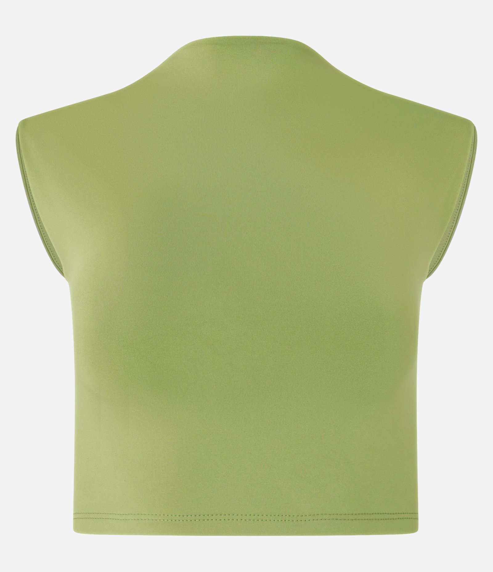 Blusa em Jersey com Costas Abertas e Sem Mangas Verde 5