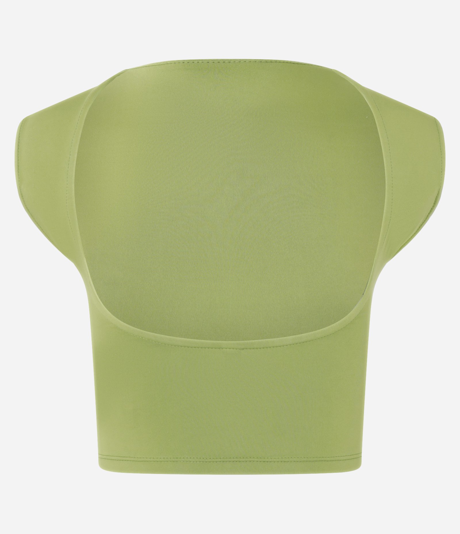 Blusa em Jersey com Costas Abertas e Sem Mangas Verde 6