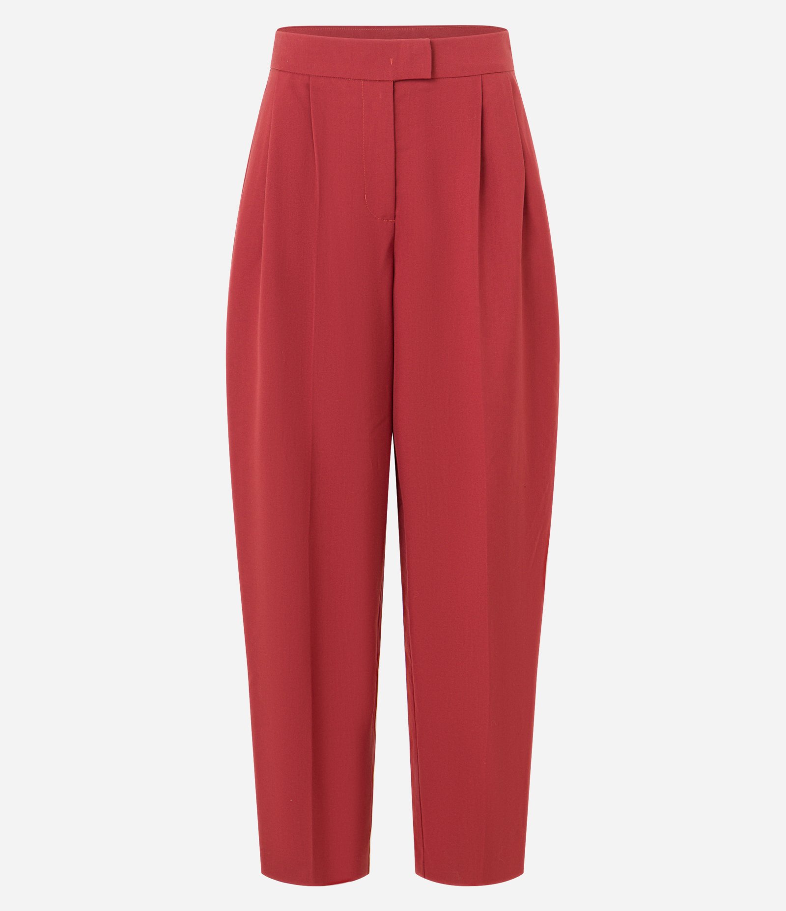 Calça Cenoura Alfaiataria Boho com Pregas Frontais Vermelho 8