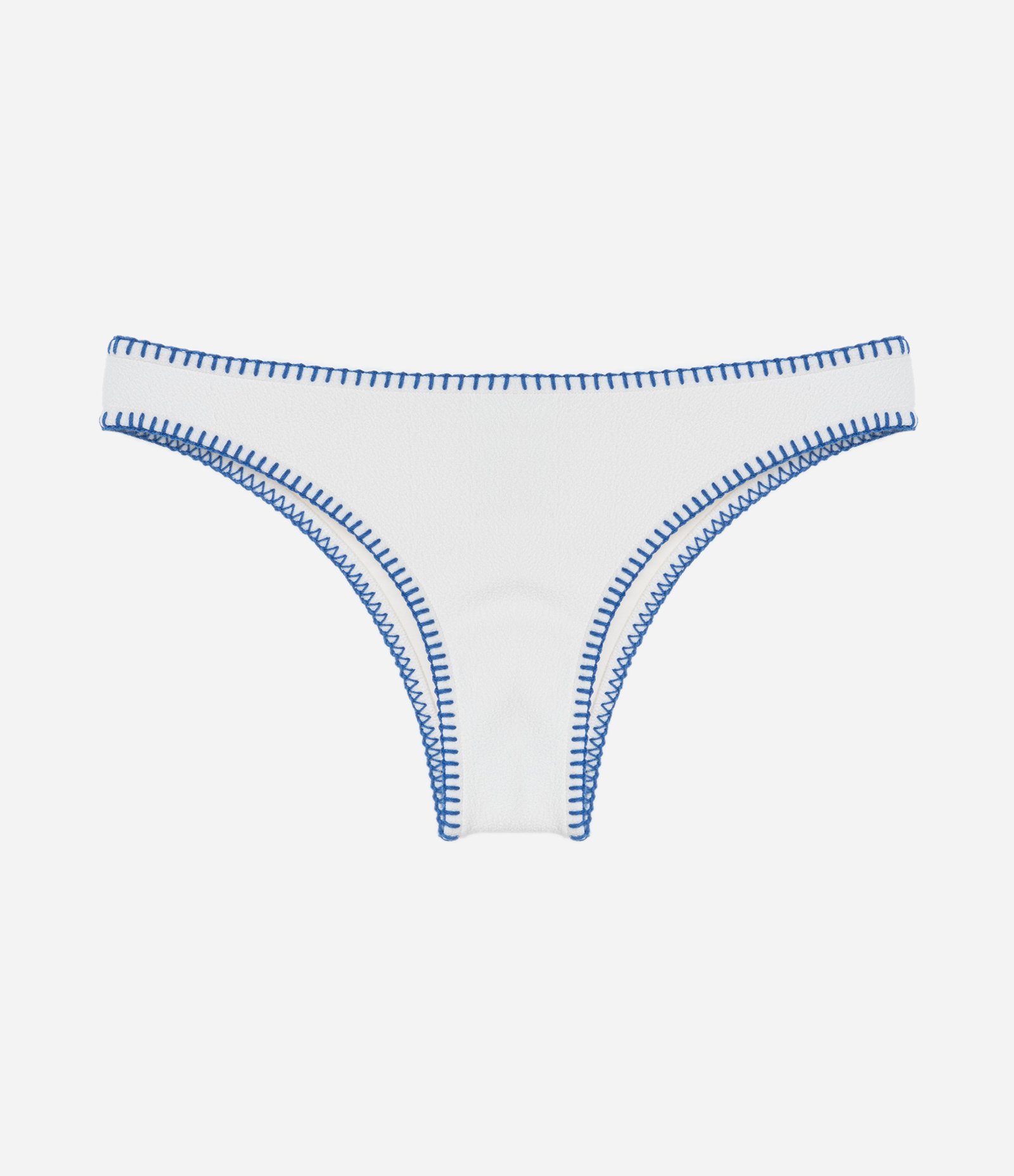 Biquíni Calcinha Básica em Microfibra Texturizada com Pesponto Contrastante Branco 5