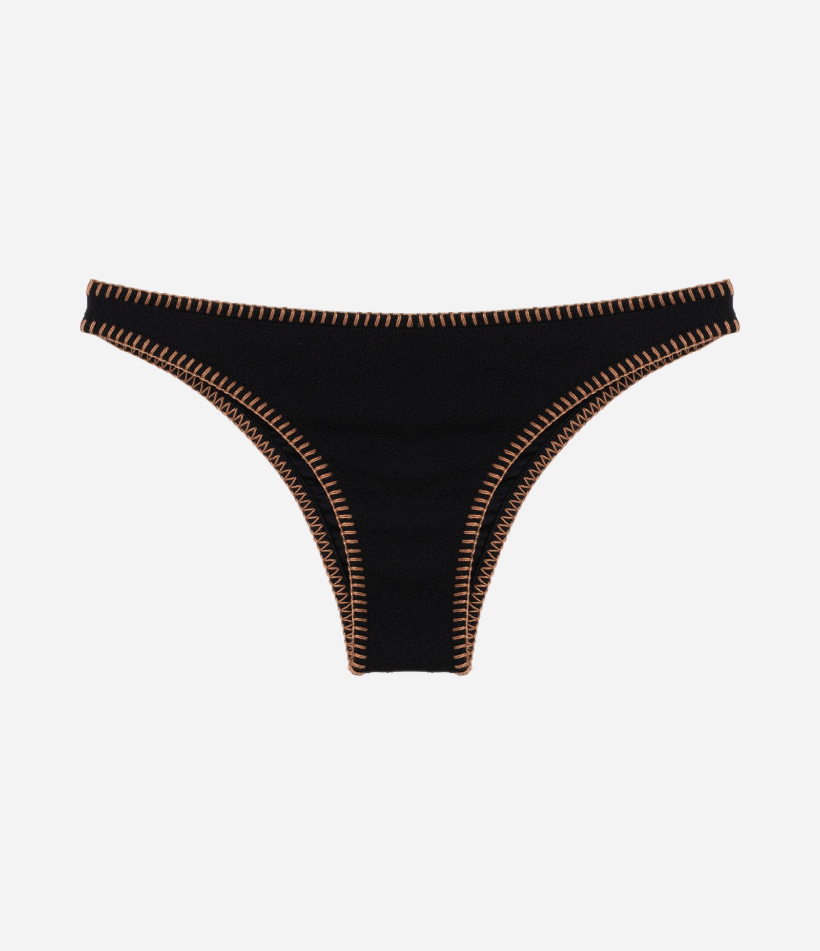 Biquíni Calcinha Básica em Microfibra com Pesponto Contrastante Preto 5