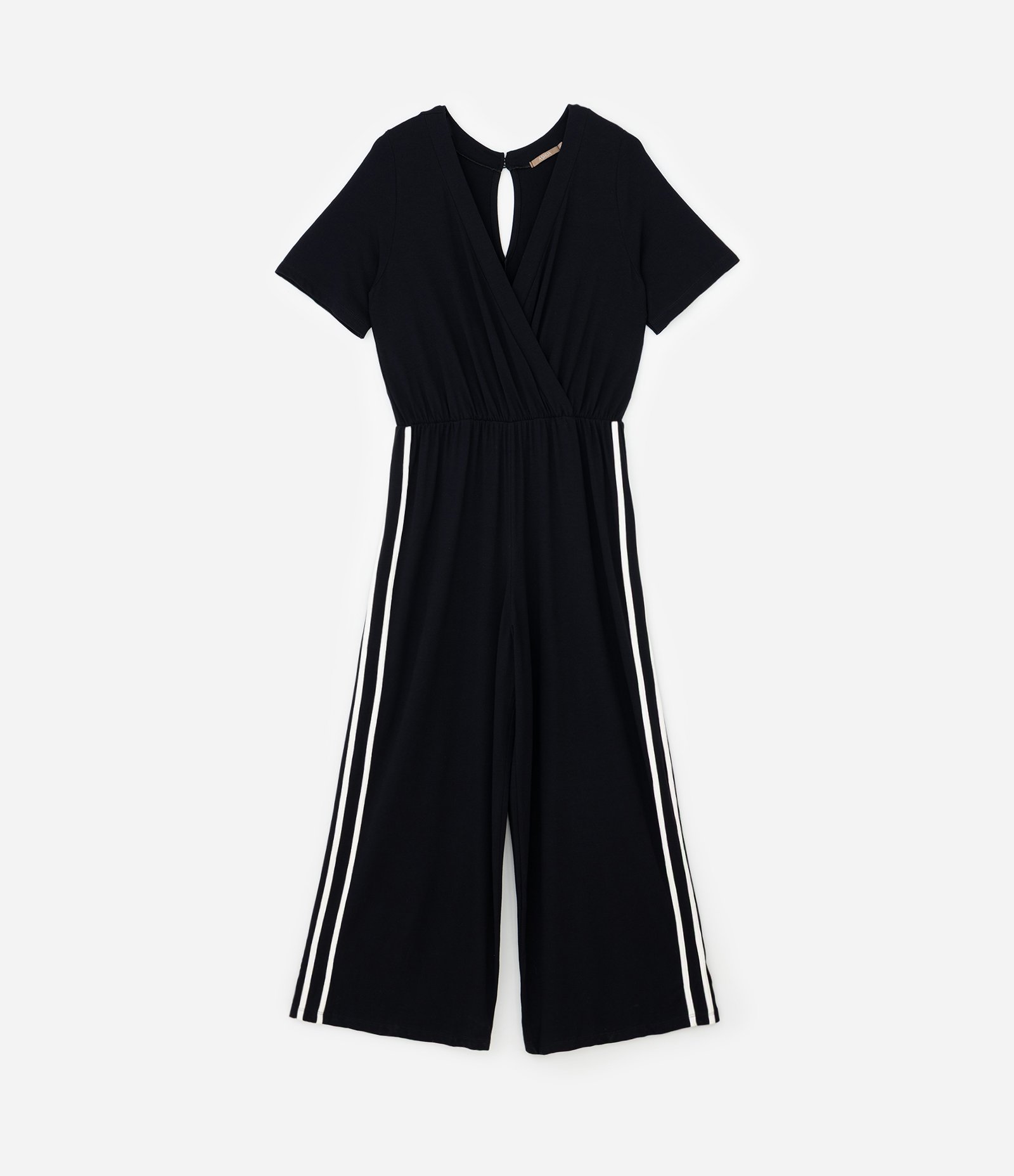 Macacão em Viscose com Decote Transpassado Curve & Plus Size Preto 5