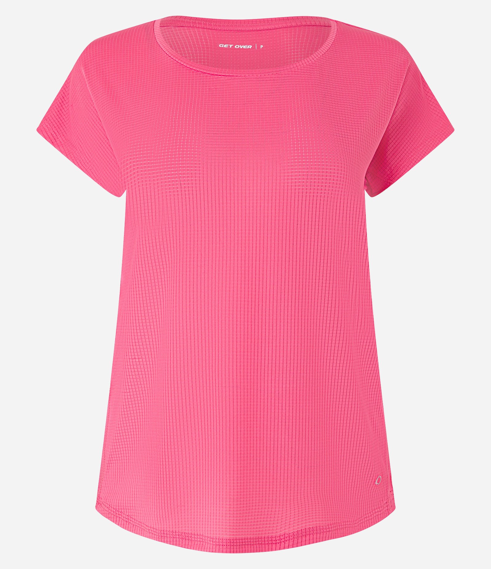 Camiseta Esportiva em Microfibra com Decote Redondo Rosa 1