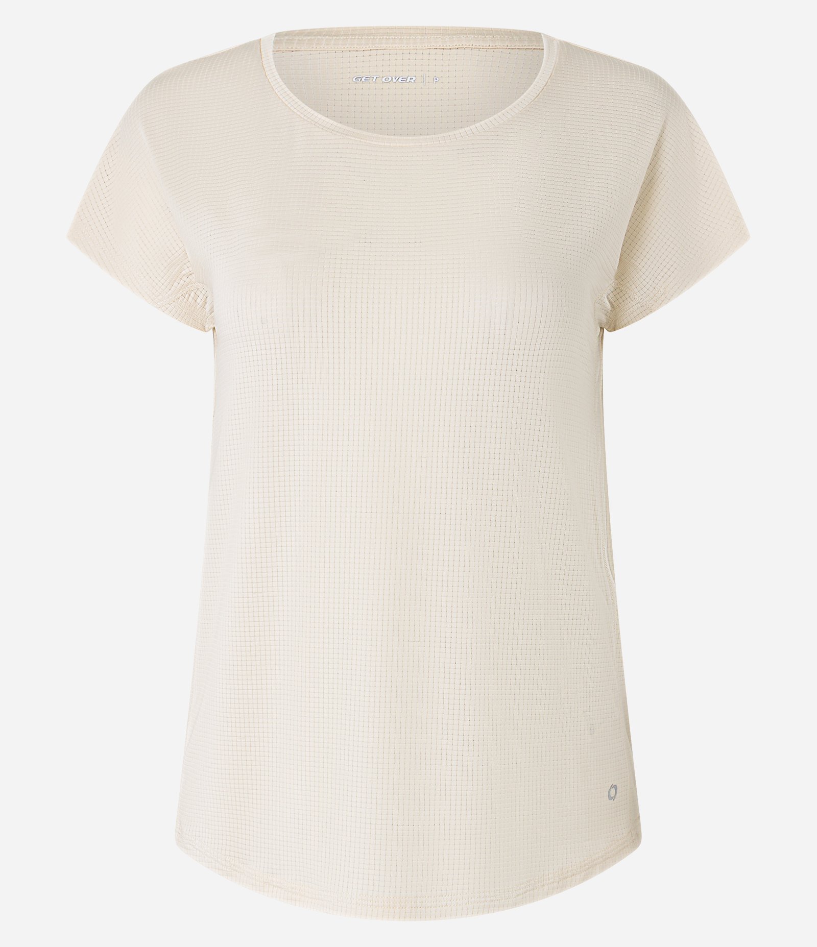 Camiseta Esportiva em Microfibra com Decote Redondo Off White 1