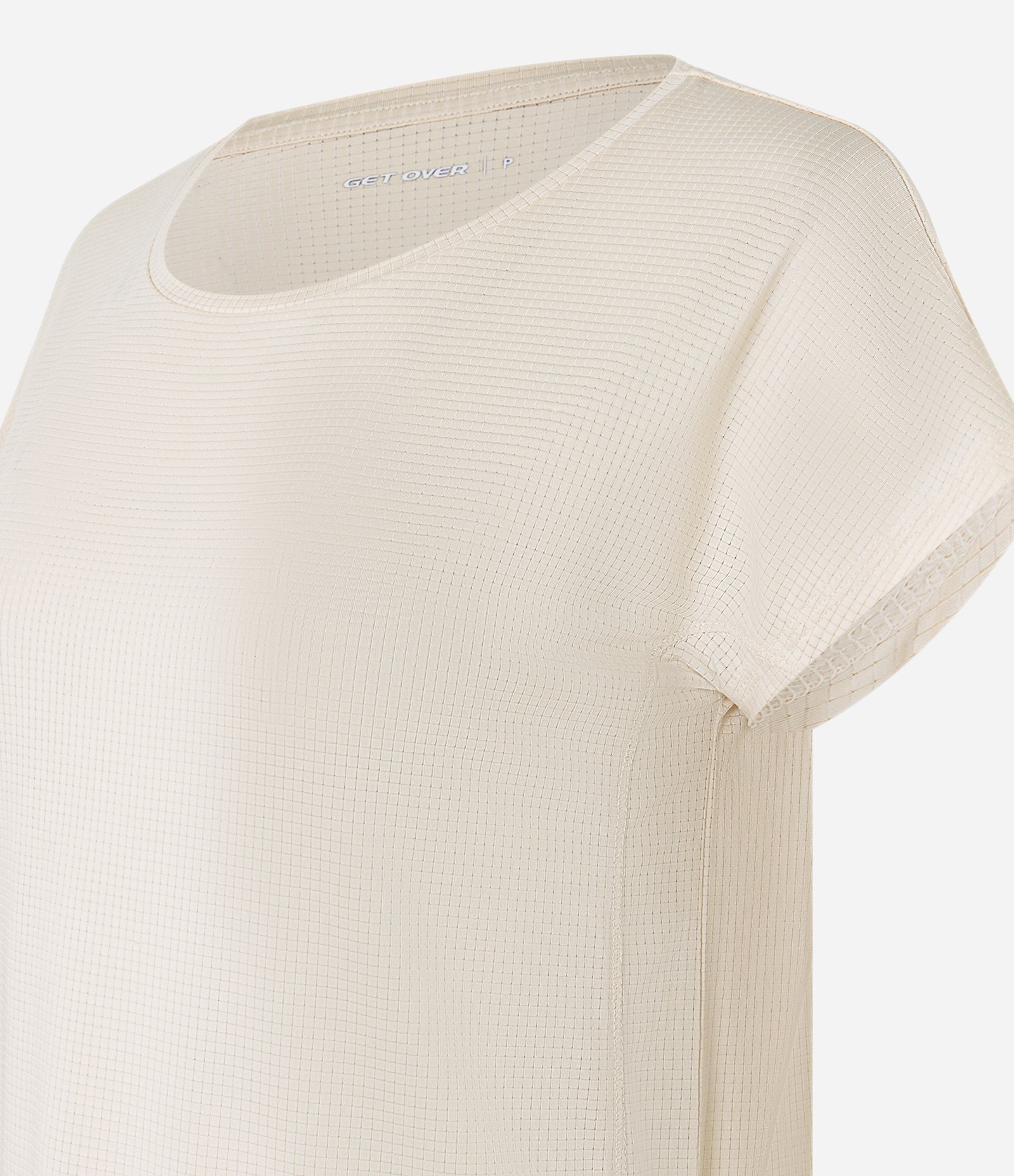 Camiseta Esportiva em Microfibra com Decote Redondo Off White 2