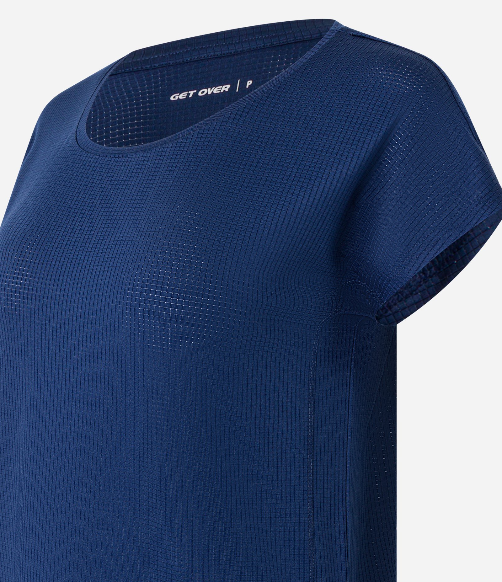 Camiseta Esportiva em Microfibra com Decote Redondo Azul 2