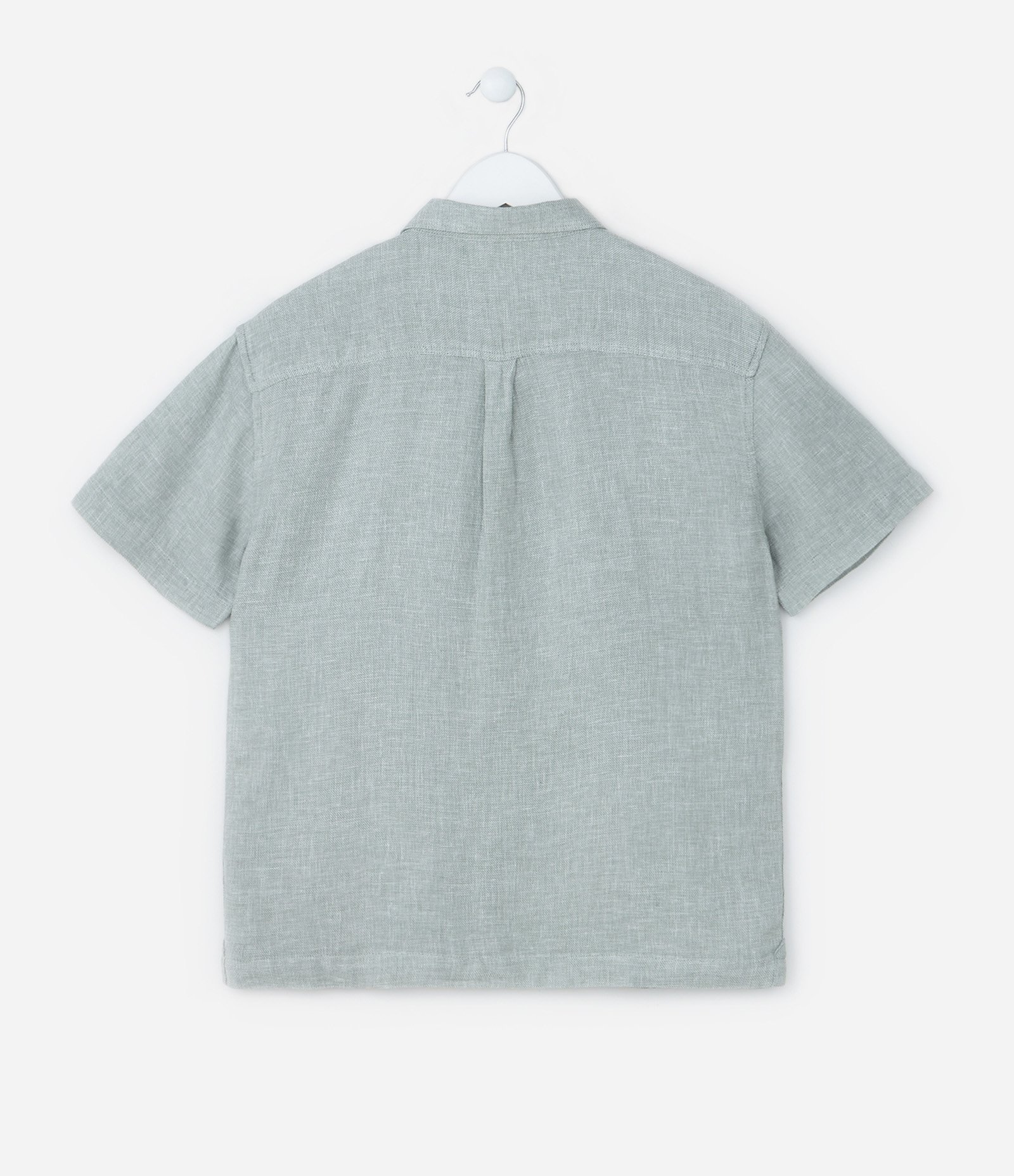 Camisa Infantil em Viscolinho com Bolso - Tam 5 a 14 Anos Verde 3