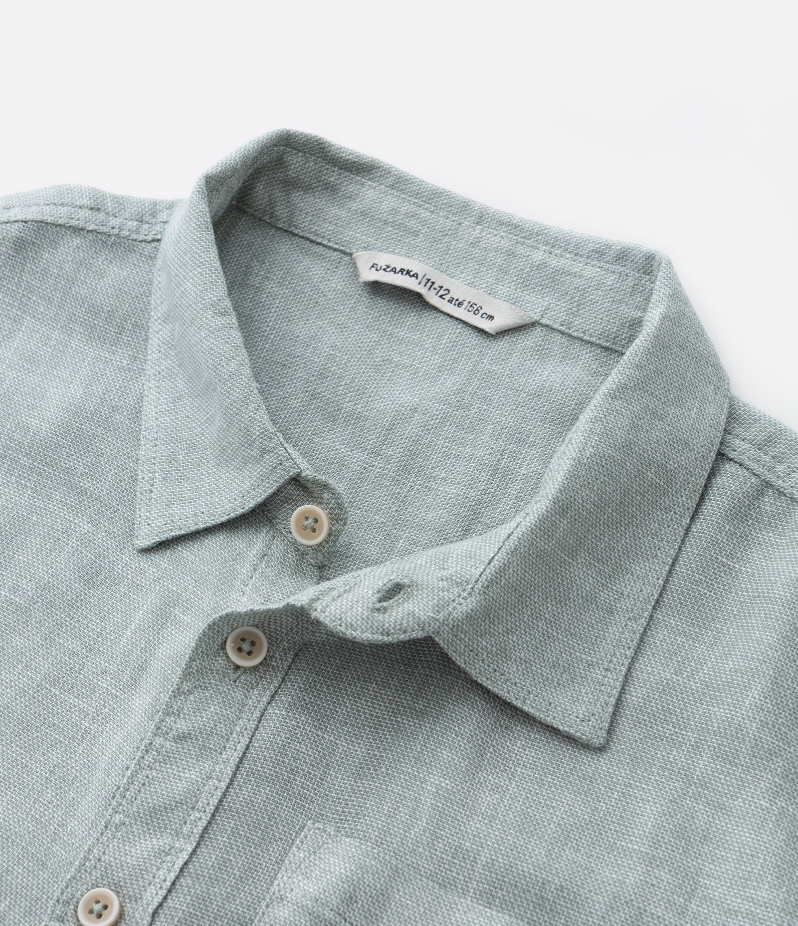 Camisa Infantil em Viscolinho com Bolso - Tam 5 a 14 Anos Verde 5