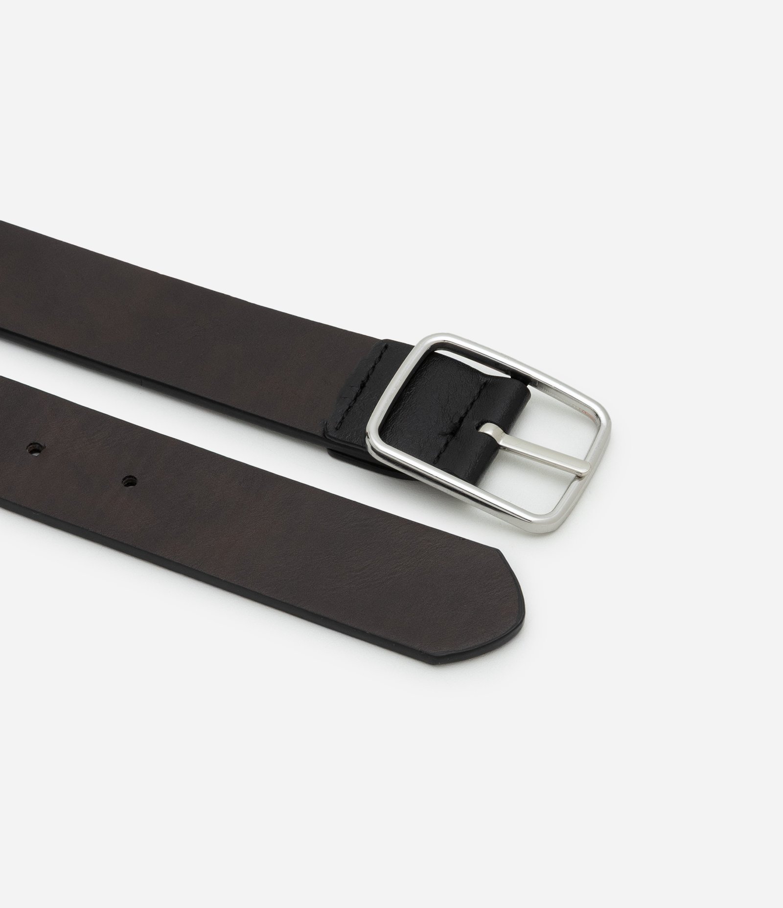 Cinto Reversível em Material Sintético com Fivela Fina Preto 3