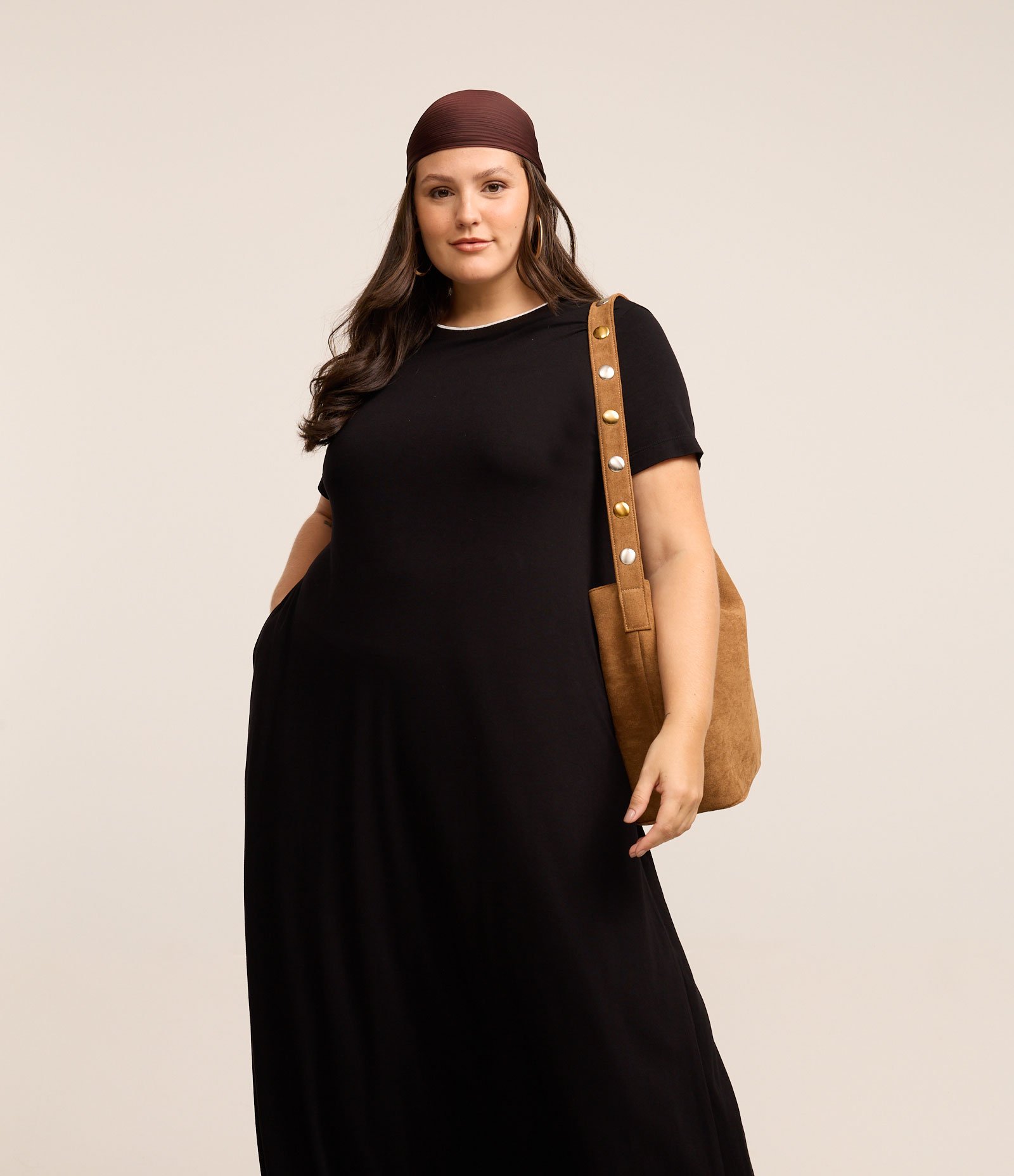 Vestido Alongado em Viscocrepe Curve & Plus Size Preto 3