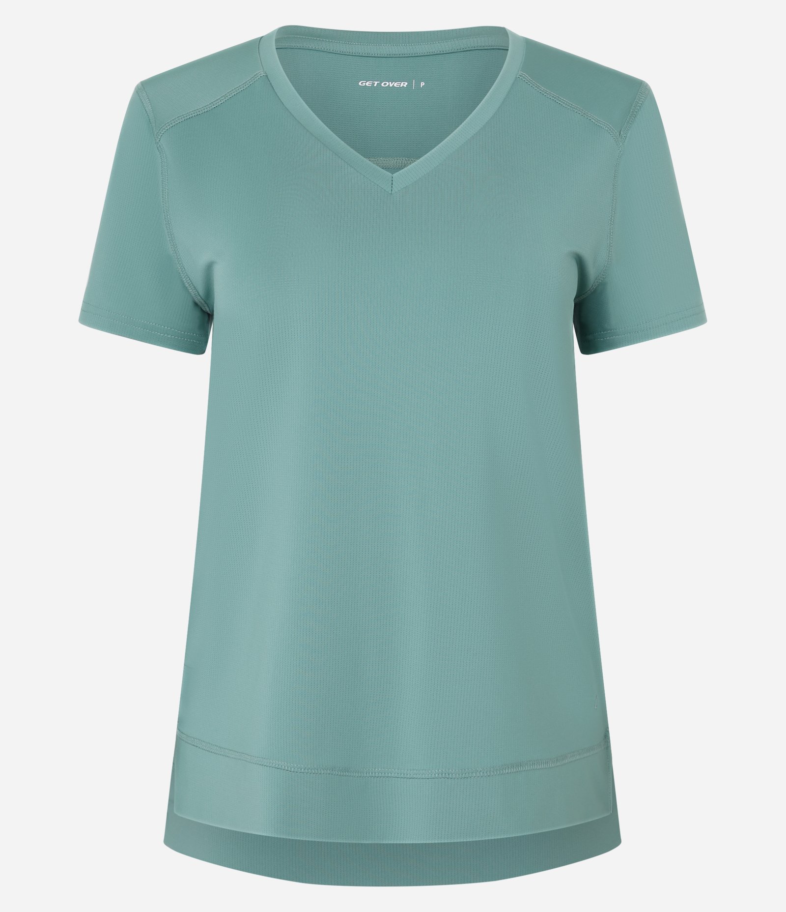 Camiseta Esportiva em Microfibra Furadinha com Barra Mullet Verde 5