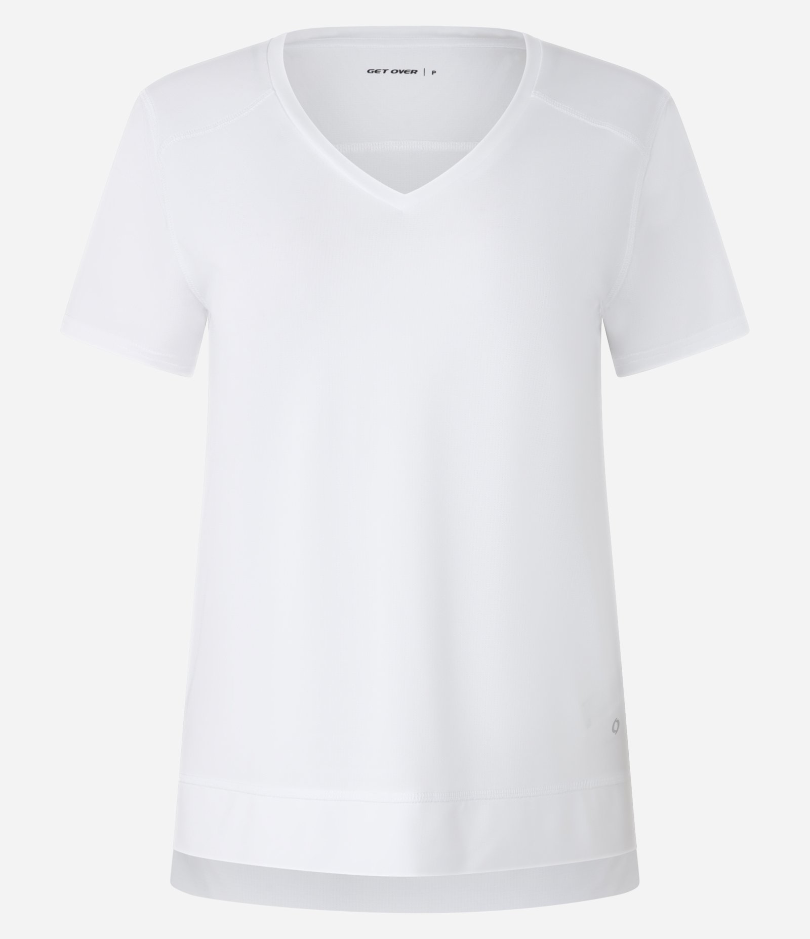 Camiseta Esportiva em Microfibra Furadinha com Barra Mullet Branco 4